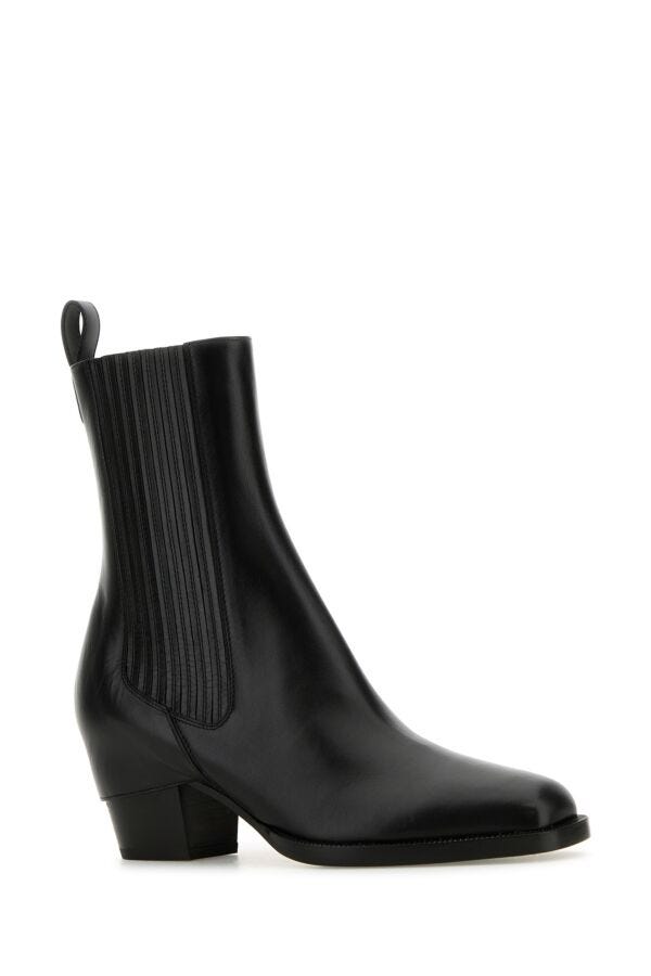 Fendi Woman Black Leather Ankle Boots
