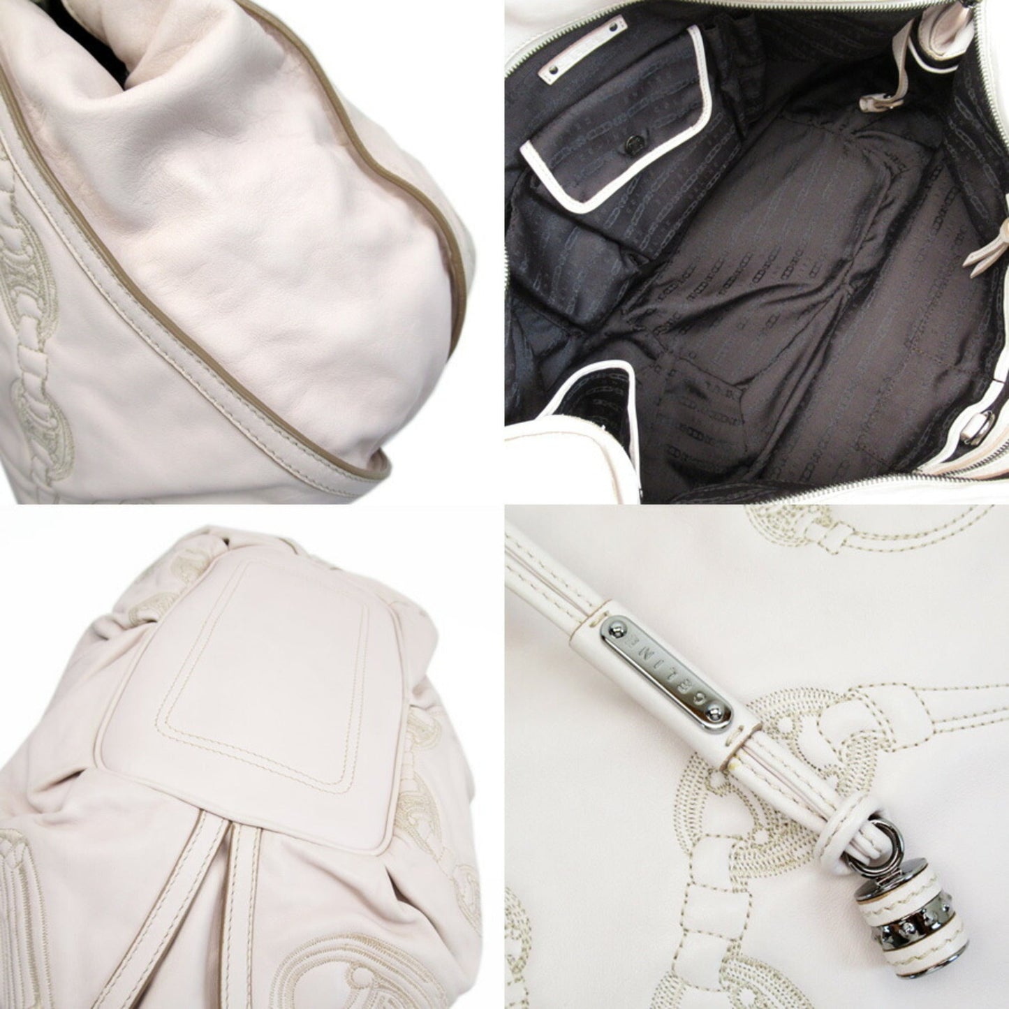 Celine Handbag Macadam Pink Beige Leather
