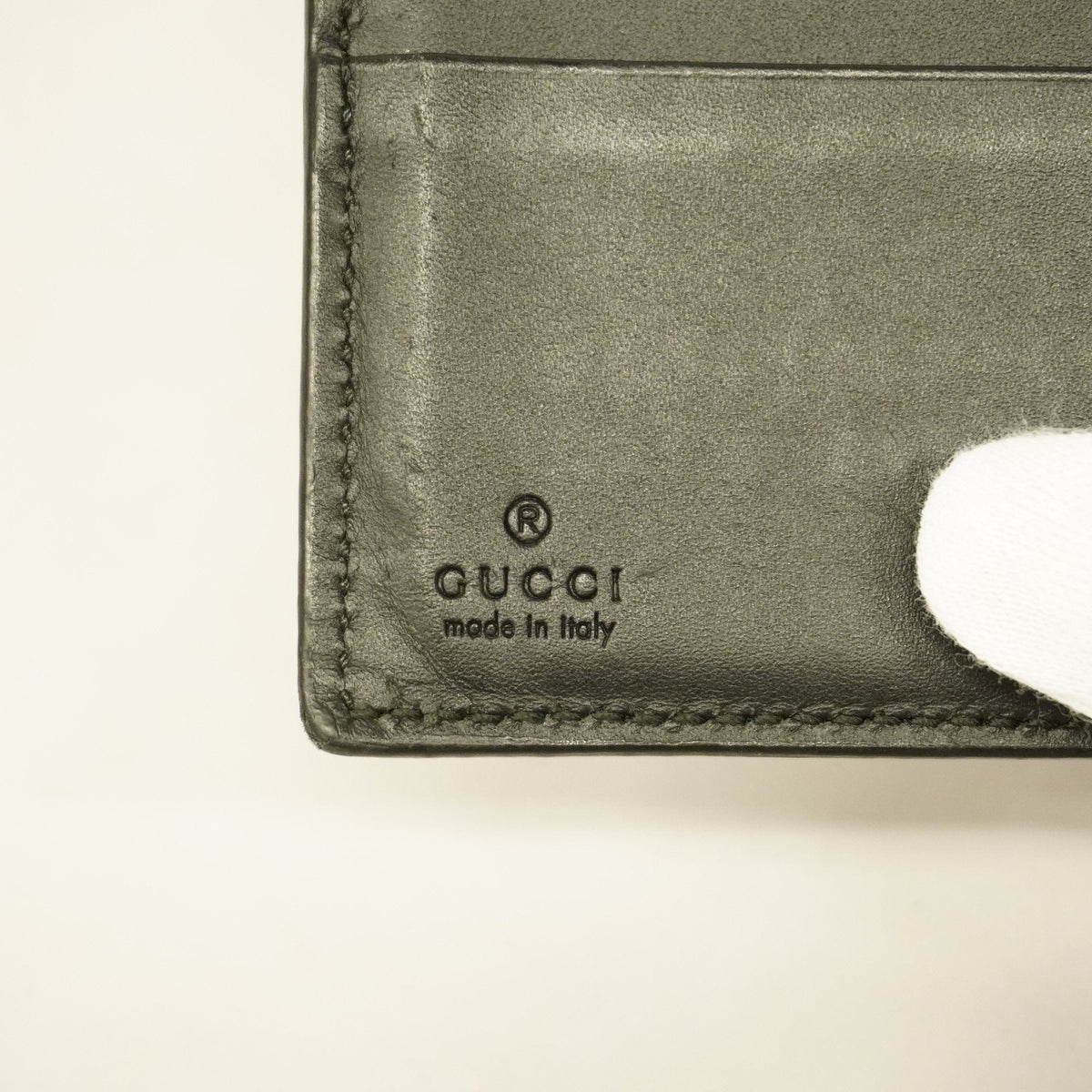 GUCCIAuth GG Supreme Silver Metal Fittings 451266 Women's Leather Black