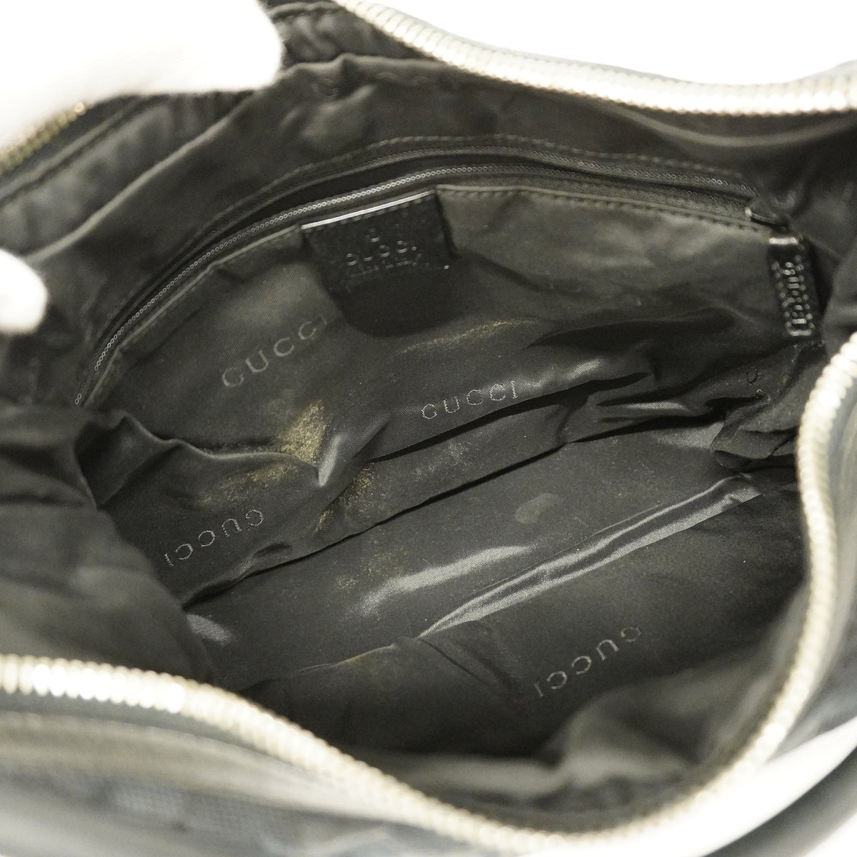 GUCCI Auth GG Canvas Handbag 001 3814 Women's Leather Black