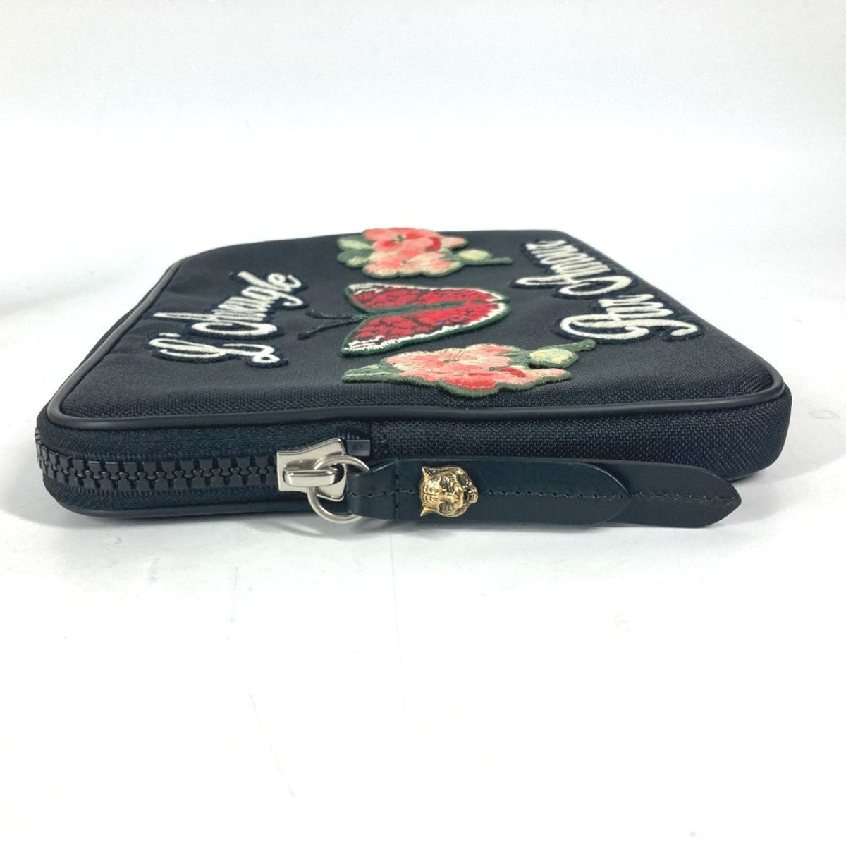 Gucci Black Multi-Color Nylon Clutch Bag Pouch