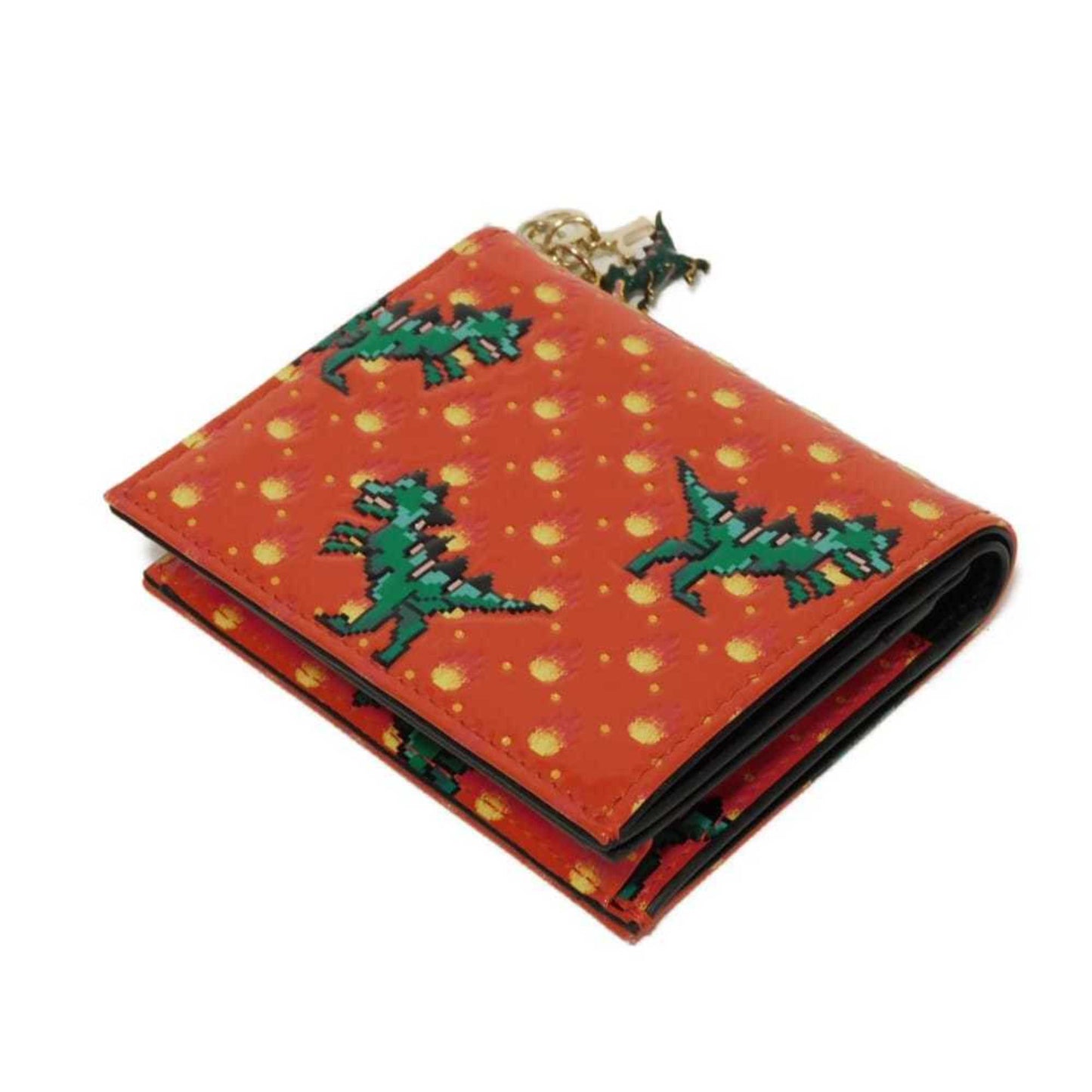 Christian Dior Orange Red Patent Leather Wallet (Bi-Fold) ()