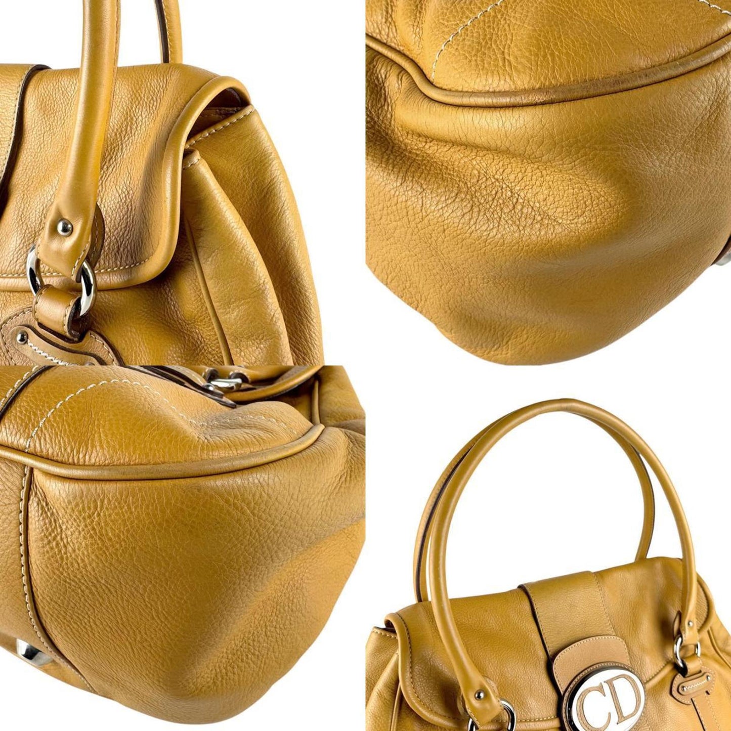 Christian Dior Mustard Yellow Leather Shoulder Bag ()
