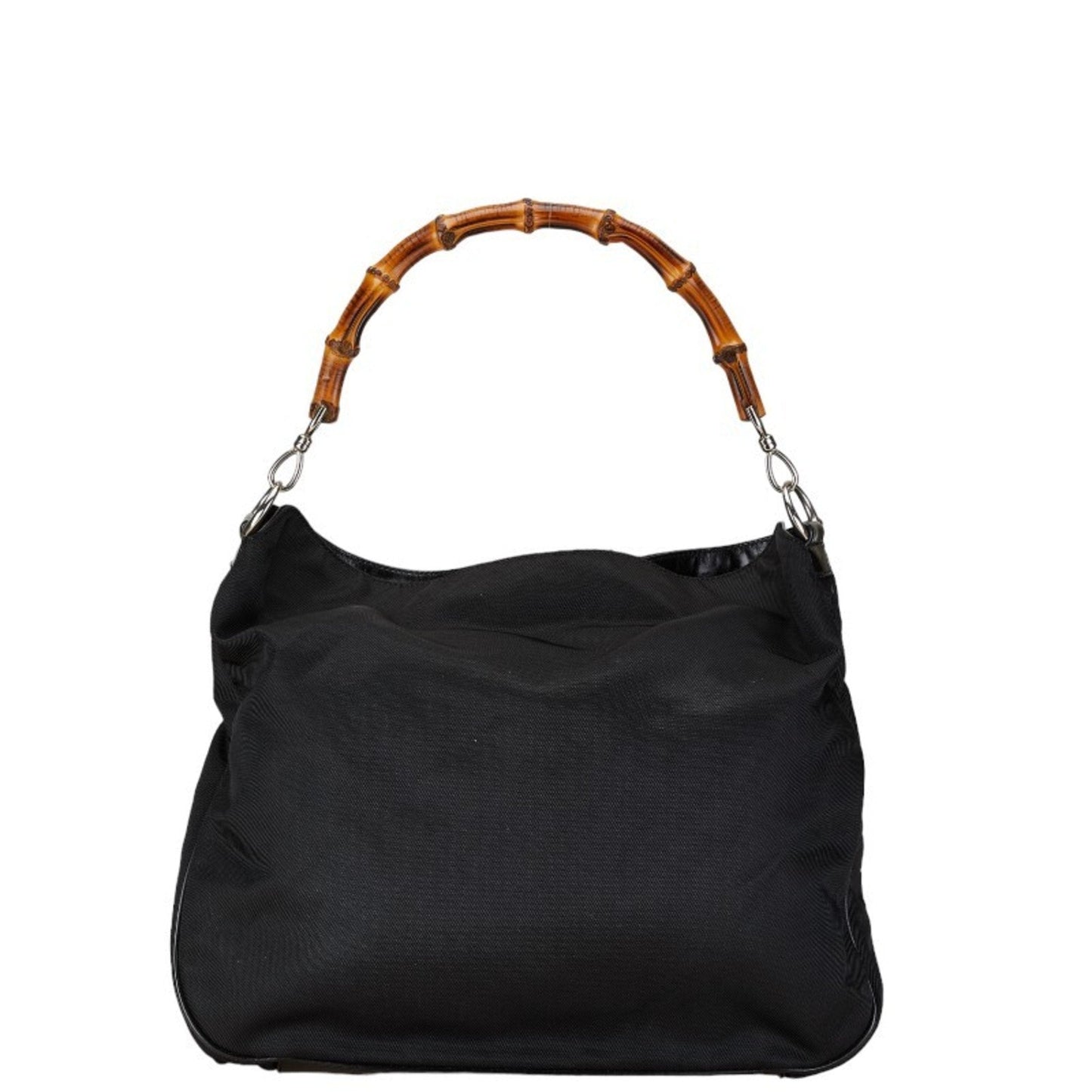 Gucci Black Canvas Leather Handbag Shoulder Bag