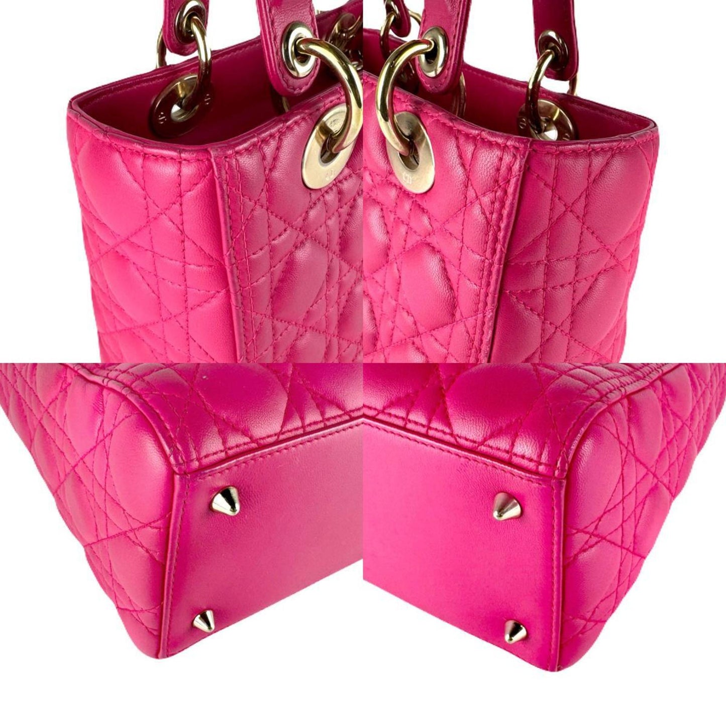 Christian Dior Pink Leather Handbag Shoulder Bag ()