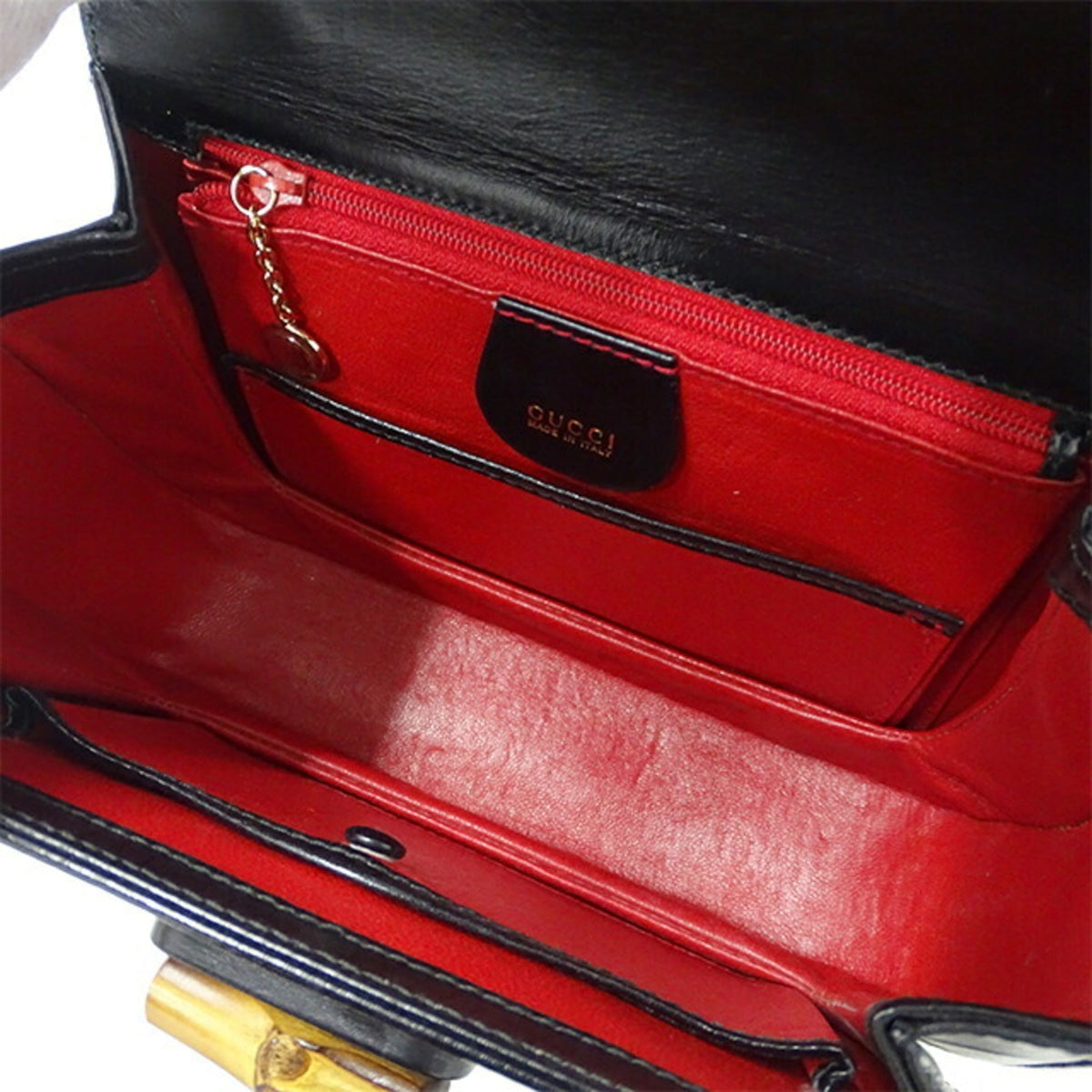 GUCCI Bag Women's Bamboo Handbag Shoulder 2way Leather Black 000 2046 0188