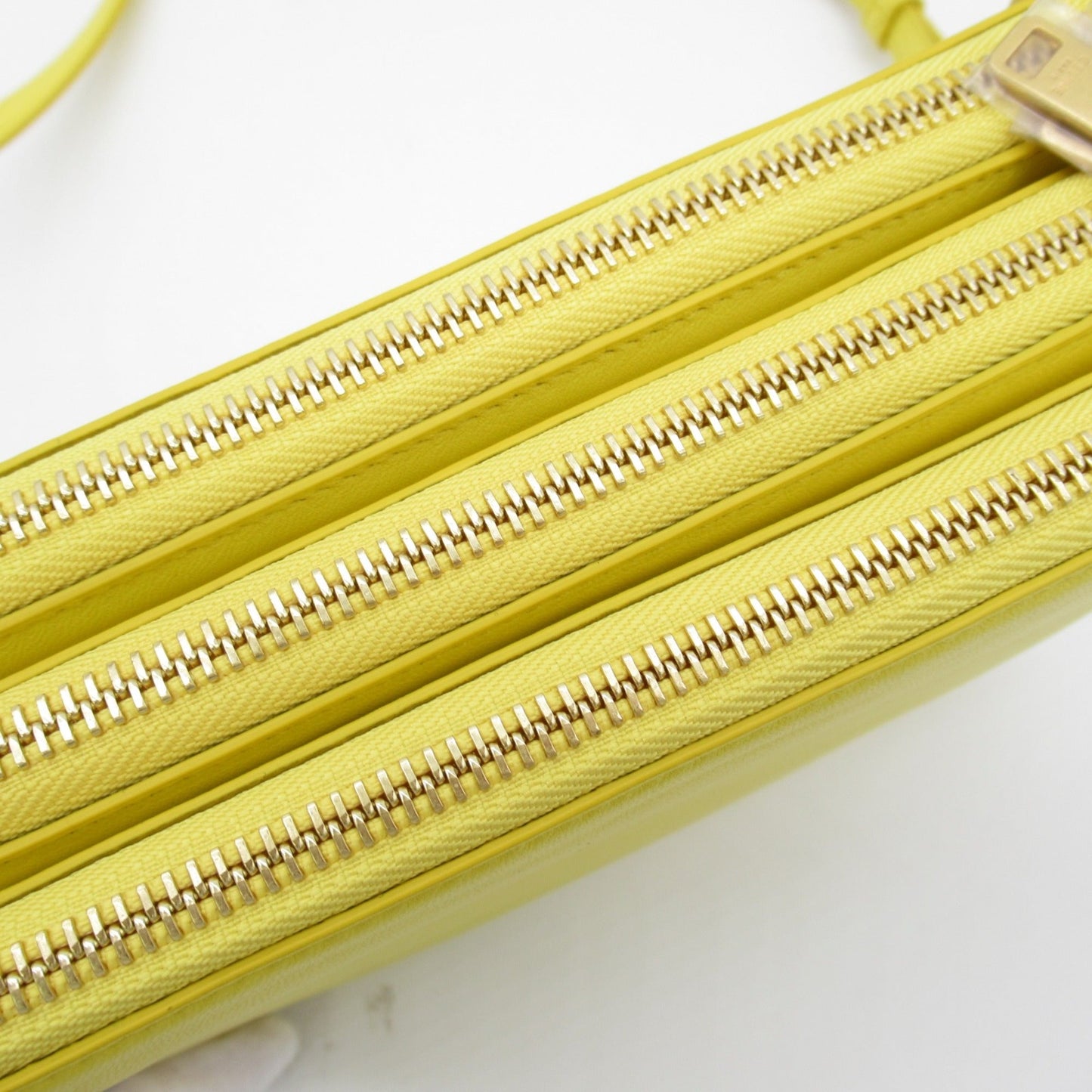 Celine Trio Shoulder Bag Yellow leather