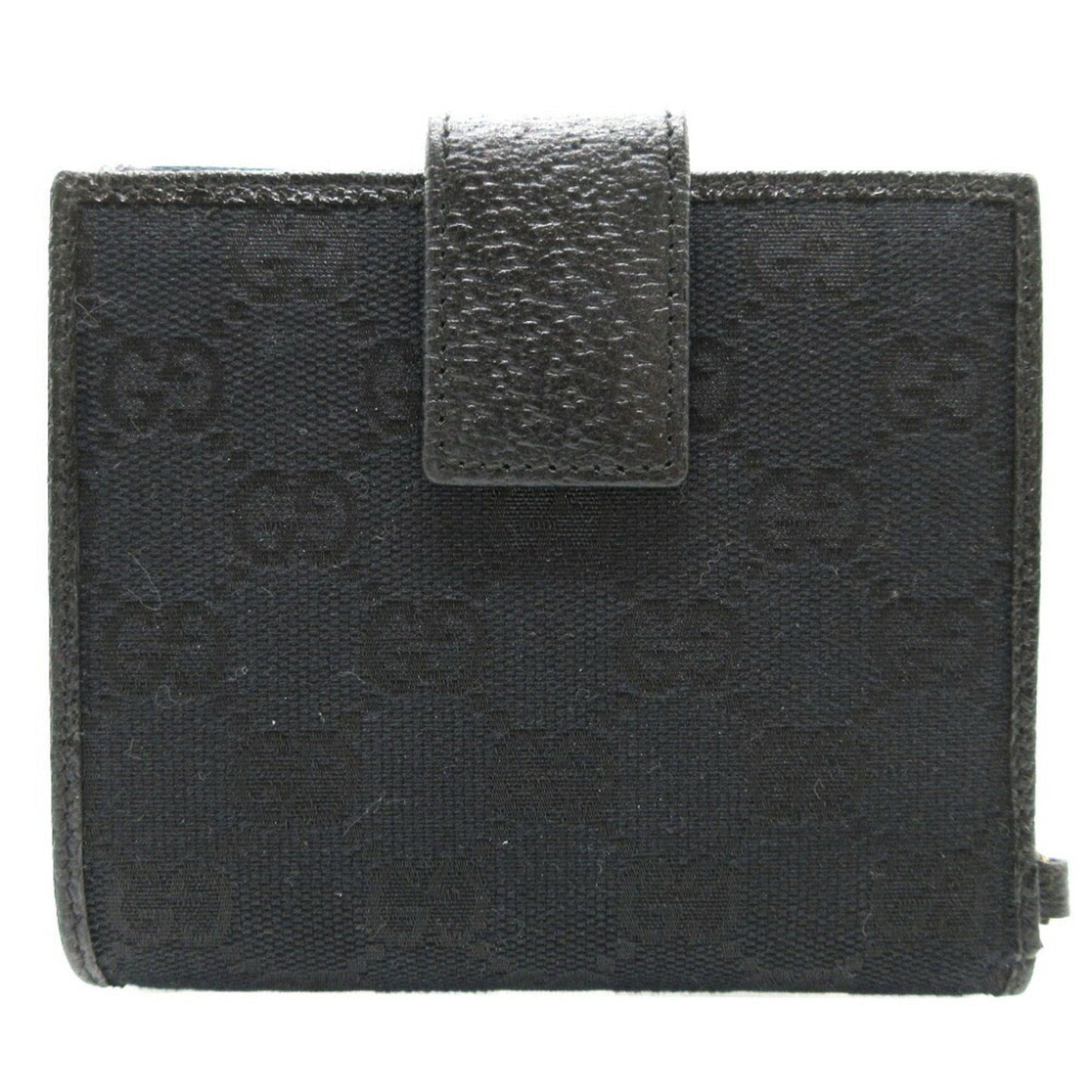 Gucci Black Gg Canvas Leather Wallet (Bi-Fold)