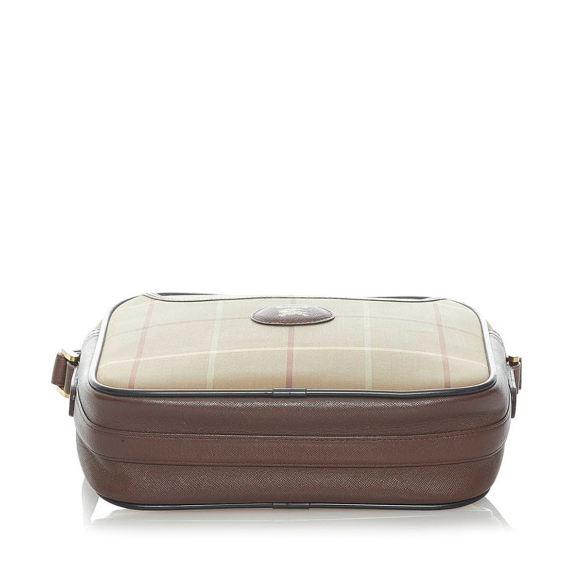 Burberry check shoulder bag khaki brown canvas leather Lady's BURBERRY