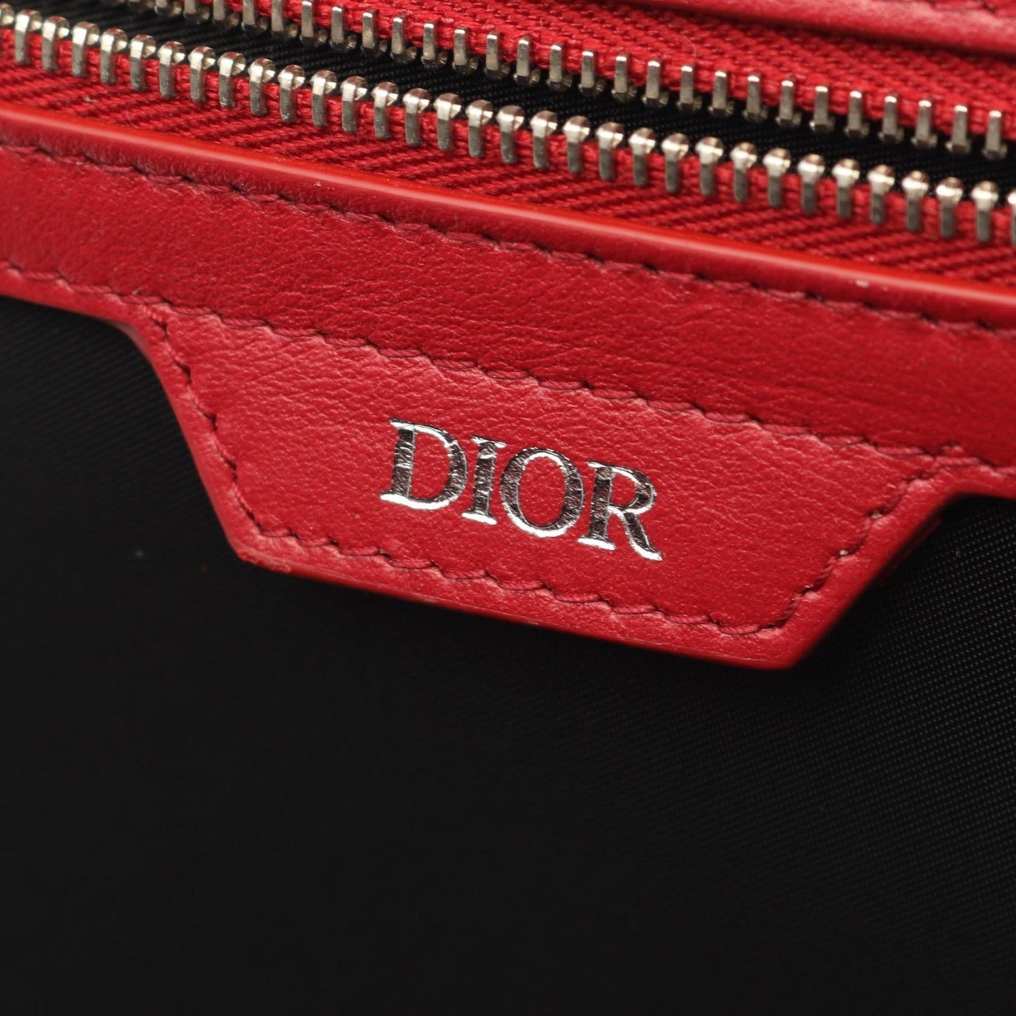 Christian Dior Red Color Leather Fanny Pack Sling Bag ()