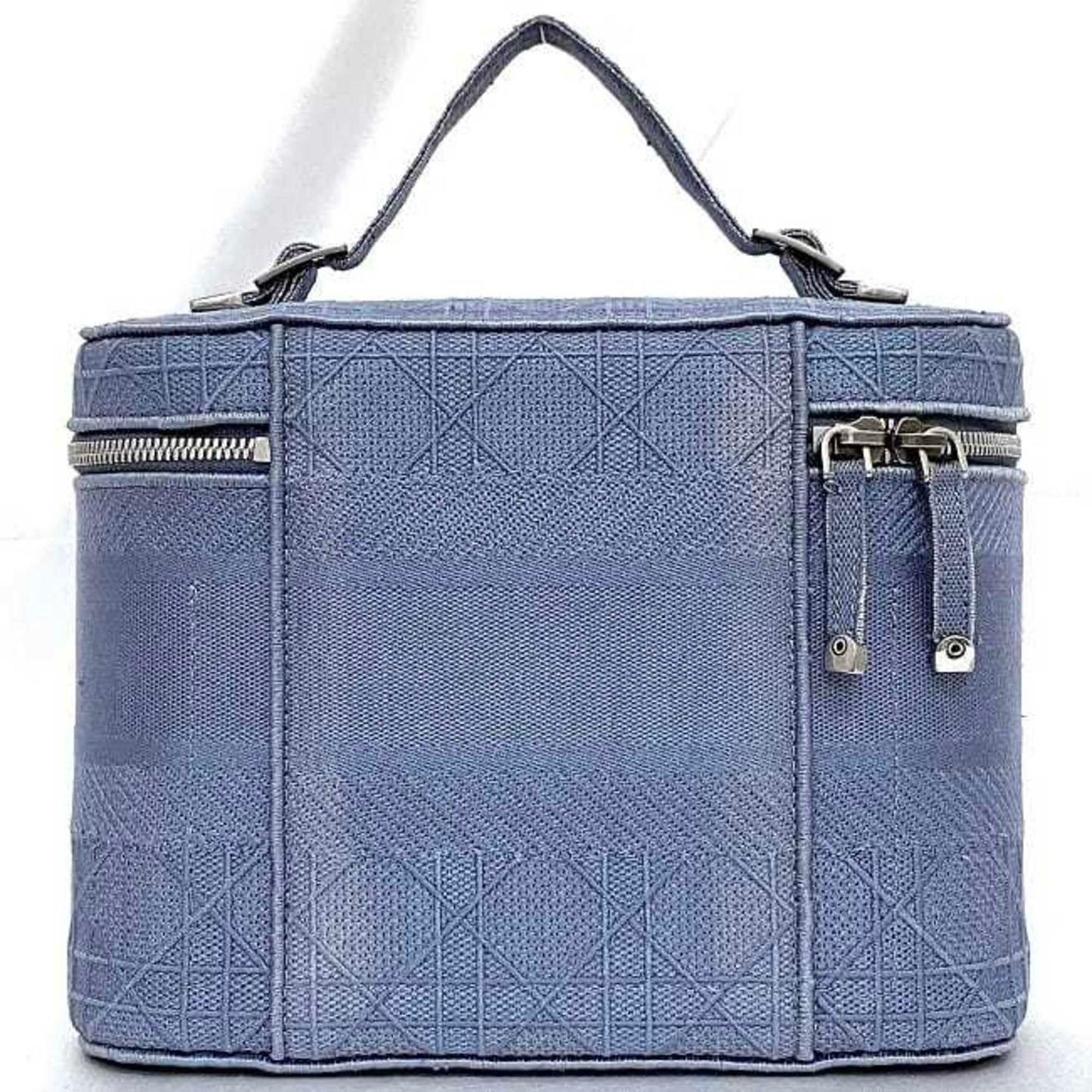 Christian Dior Light Blue Canvas Handbag Vanity Bag ()