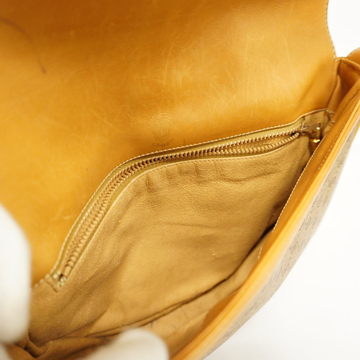 GUCCIAuth Sherry Line Micro GG 007 89 1095 Women's PVC Shoulder Bag Beige