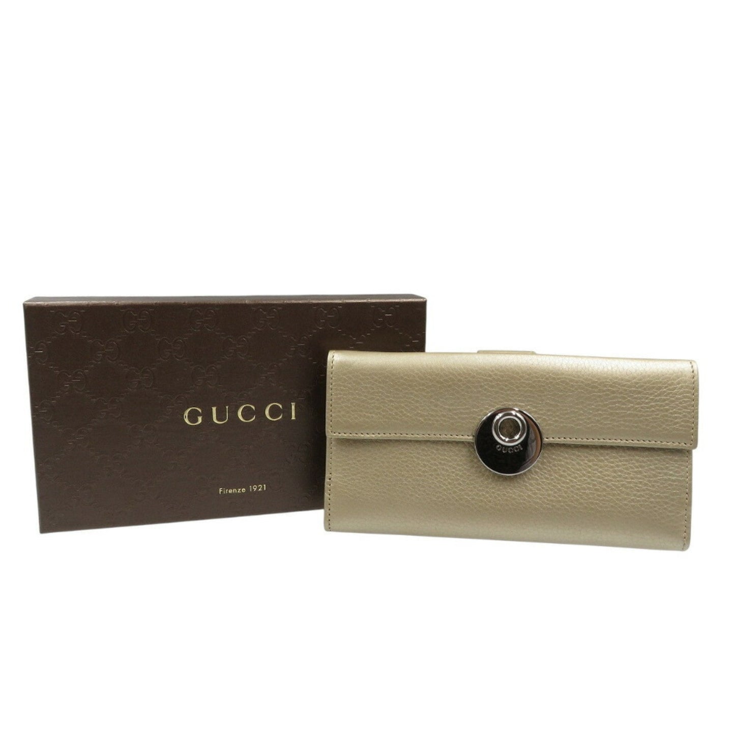 Gucci Champagne Leather Long Wallet (Bi-Fold)