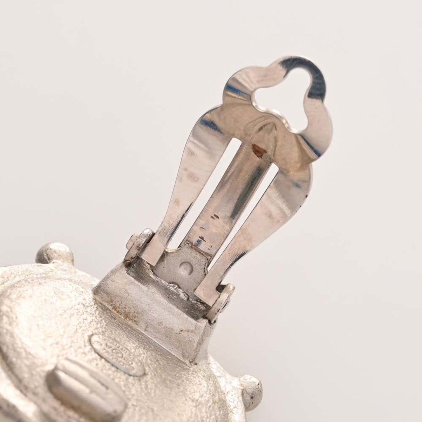 Chanel Rhinestone Rudder Motif Coco Mark Earrings Silver Women's