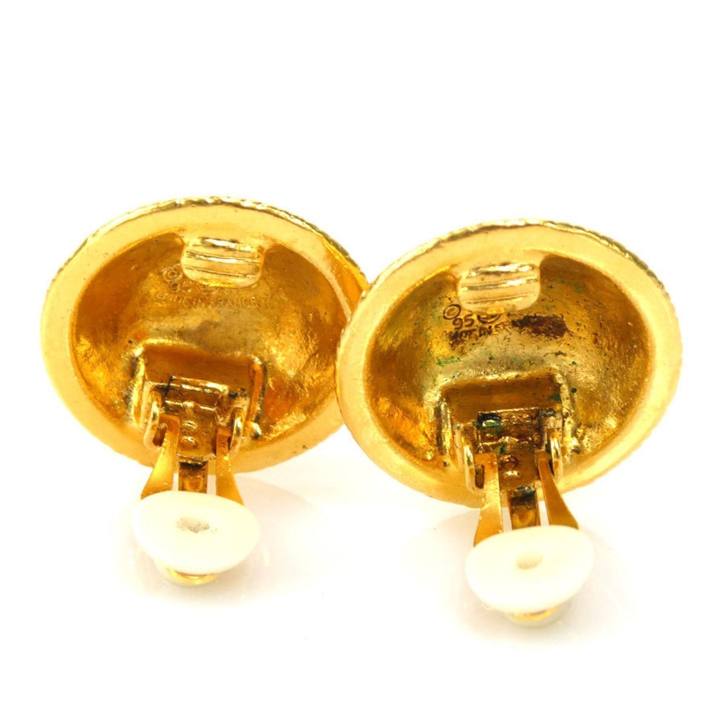 CHANEL earrings here mark metal gold ladies