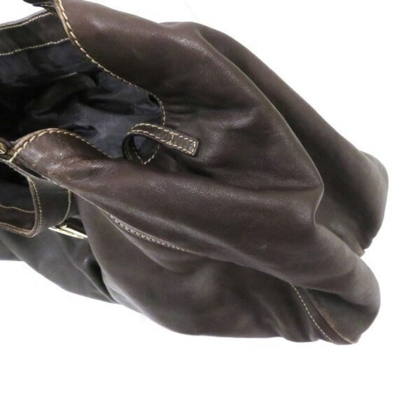 Gucci Brown Leather Handbag Tote Bag