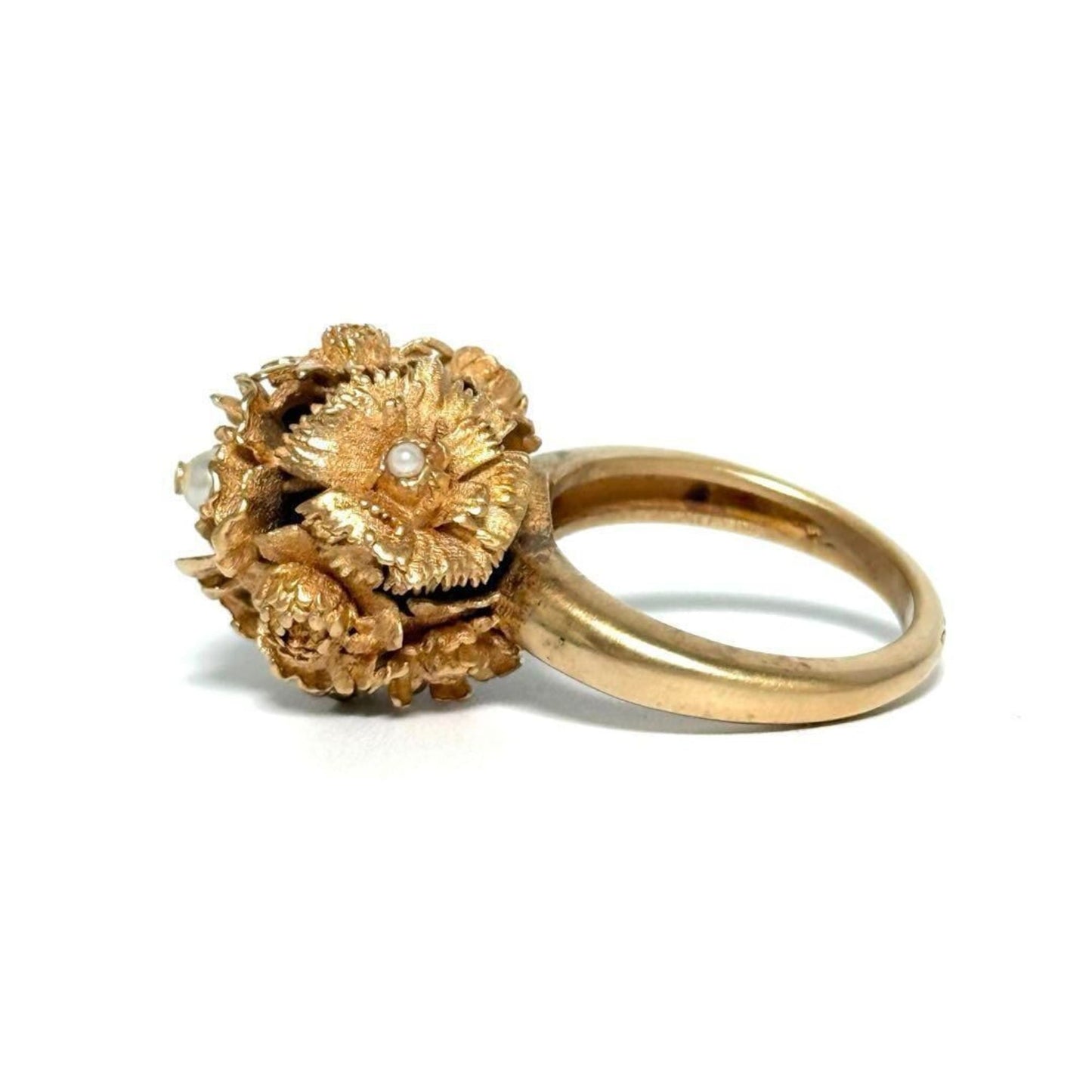 Christian Dior Pink Gold Artificial Pearl Metal Band Ring ()