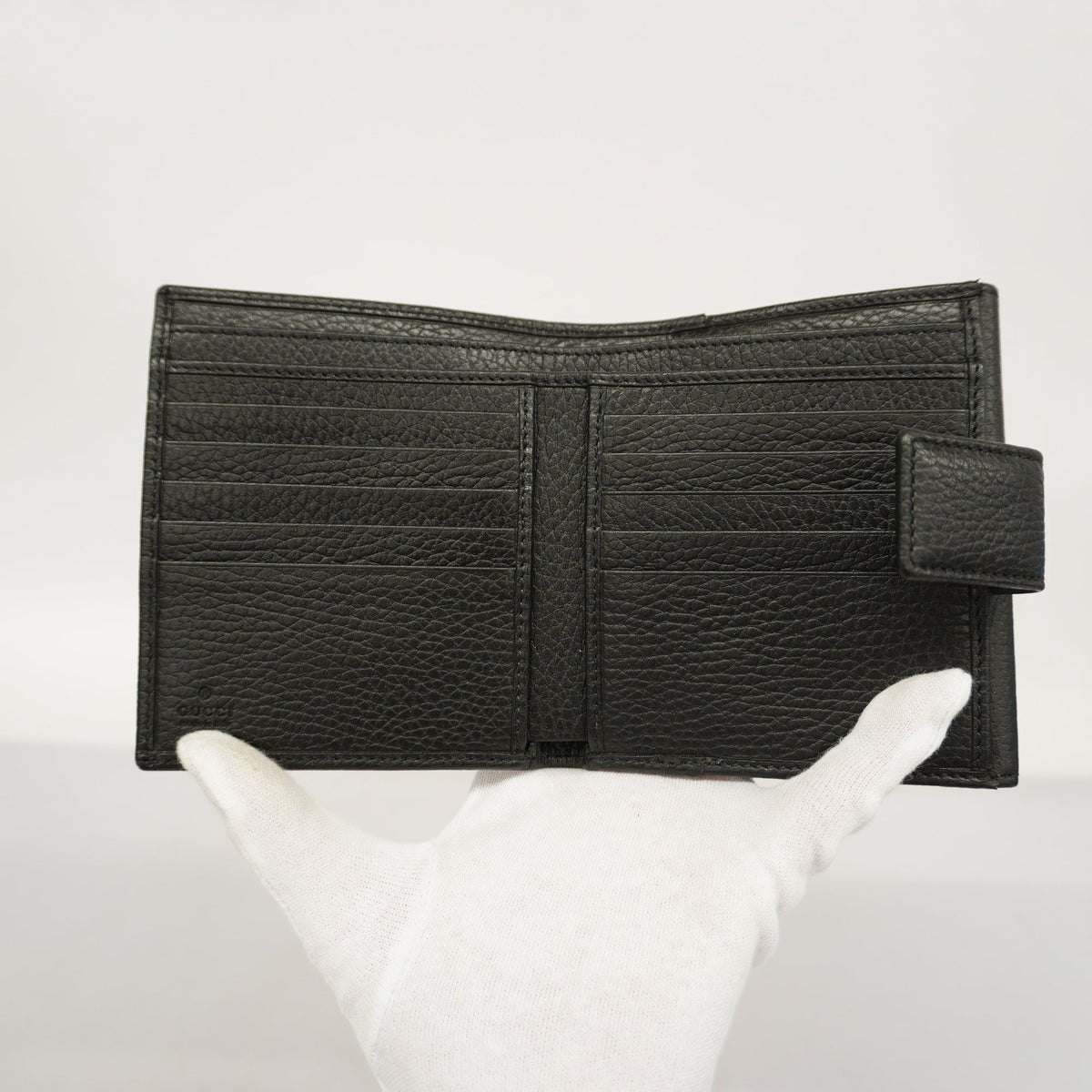 GUCCIAuth GG Marmont Gold Hardware 456122 Women's Leather Wallet Black