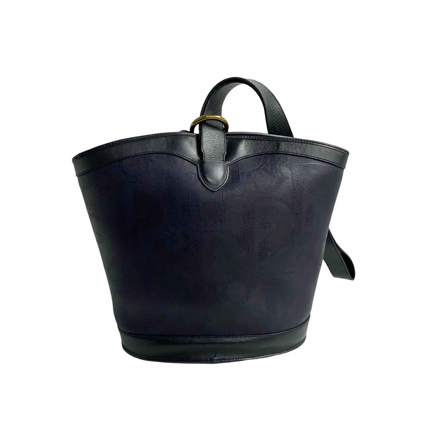 Christian Dior Navy Leather Pvc Shoulder Bag Tote Bag ()