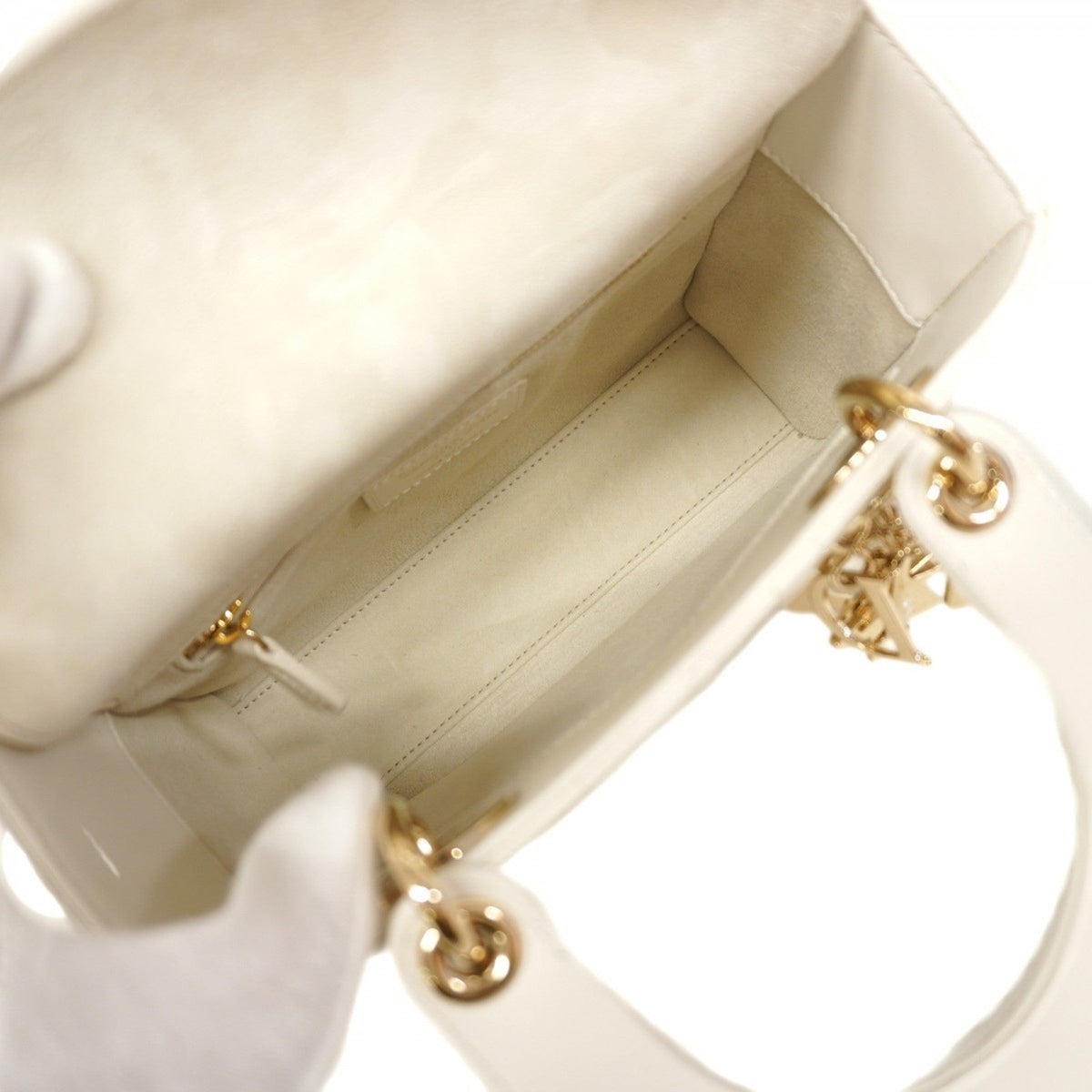 Christian Dior White Leather Handbag ()