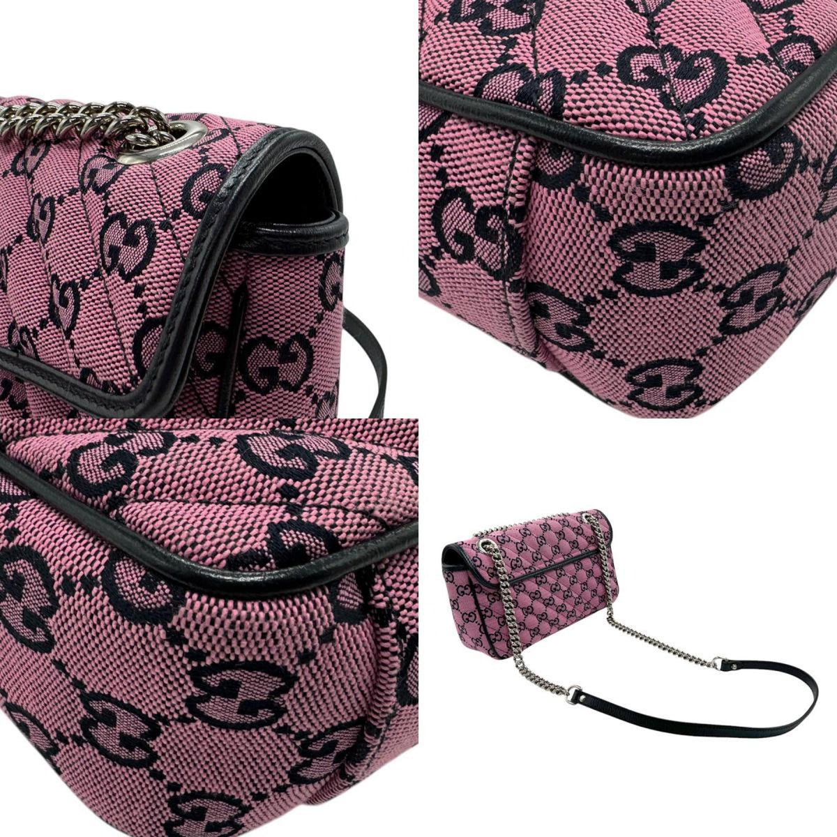 Gucci Black Gg Canvas Shoulder Bag