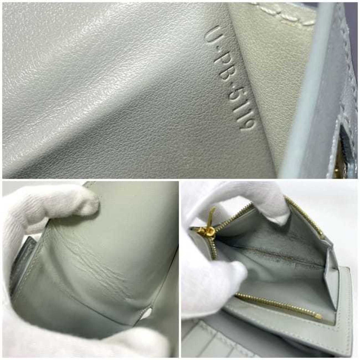 Celine wallet medium strap gray 10B64 3BRU 30VL folio leather bicolor smoky color ladies