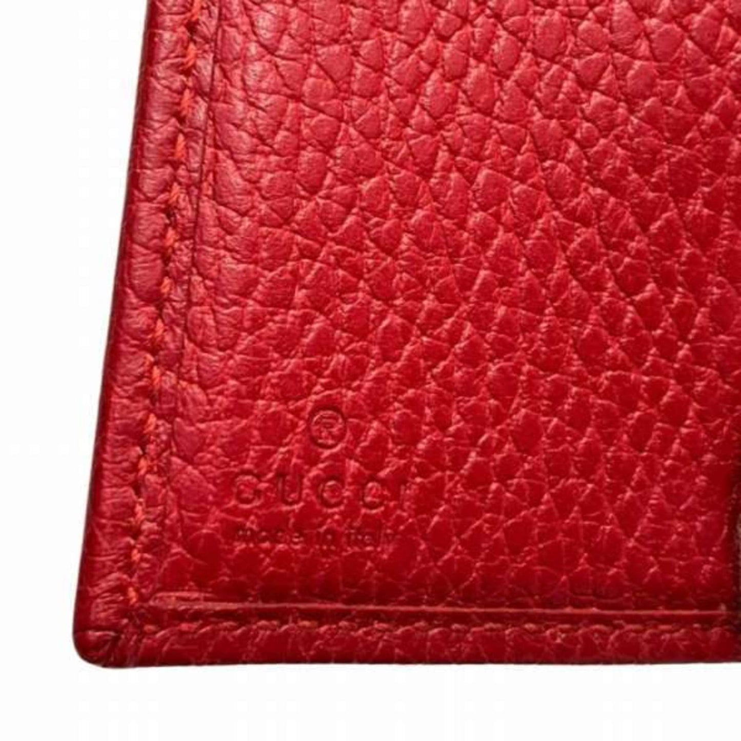 Gucci Red Color Leather Wallet (Tri-Fold)