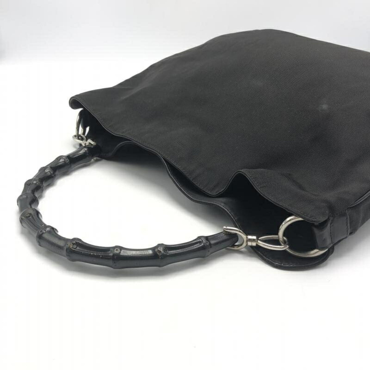 Gucci Black Bamboo Nylon Tote Bag