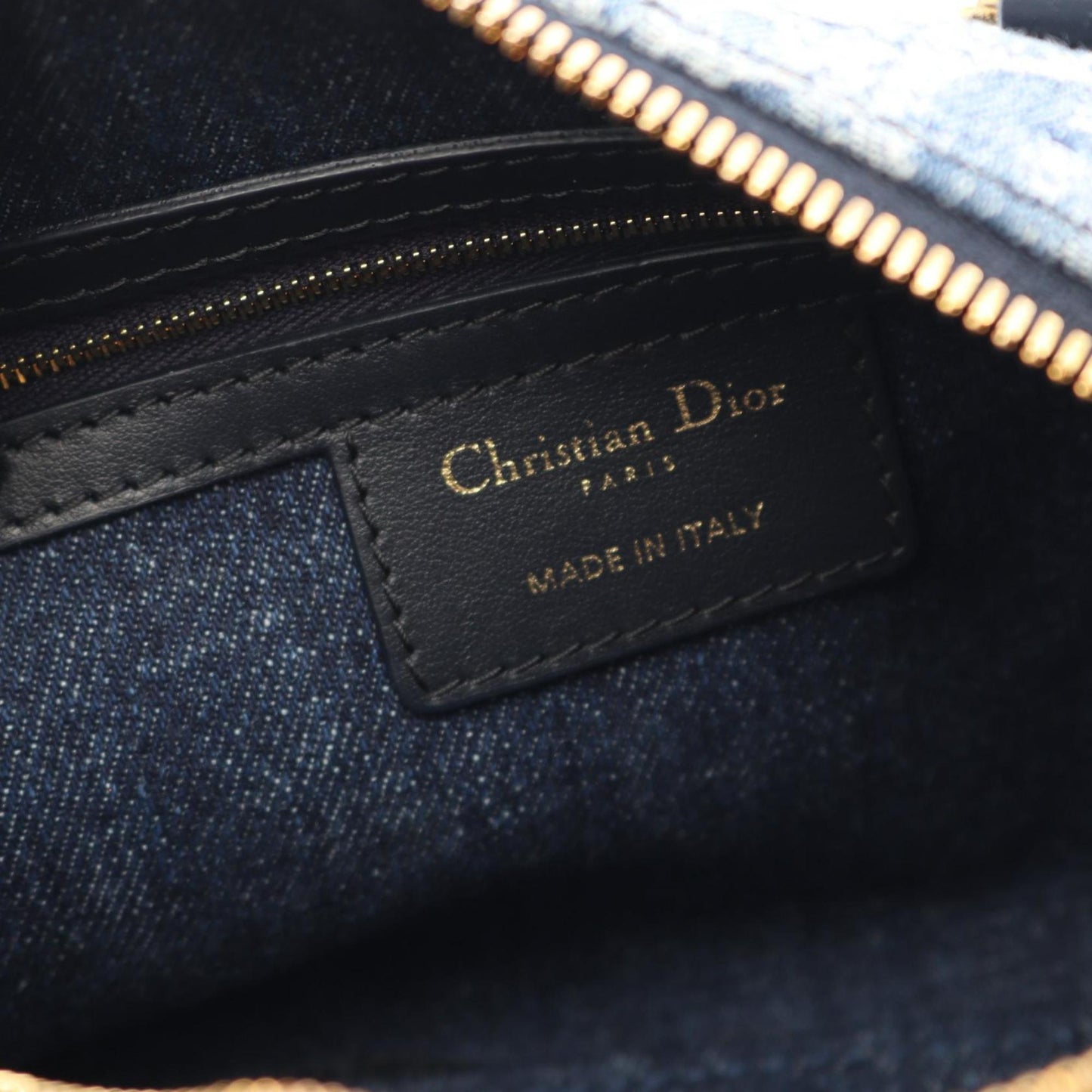 Christian Dior Navy Denim Leather Handbag ()