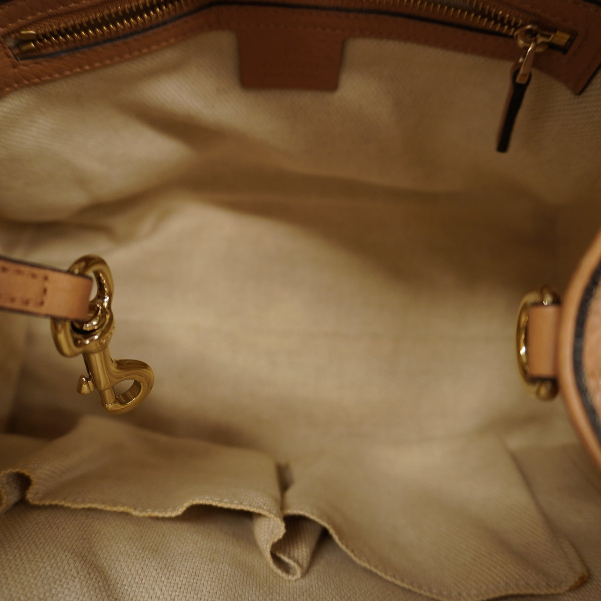 GUCCIAuth Soho 2way Bag Natural/brown336751Leather,Canvas Handbag,Shoulder Bag