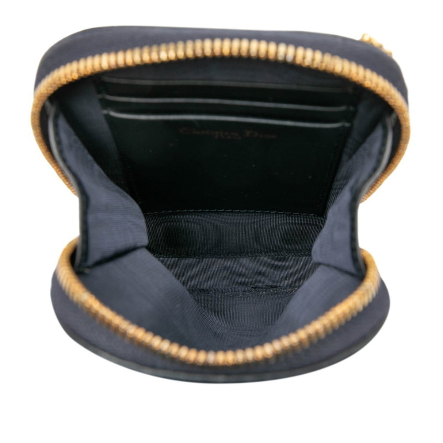 Christian Dior Navy Leather Canvas Shoulder Bag ()
