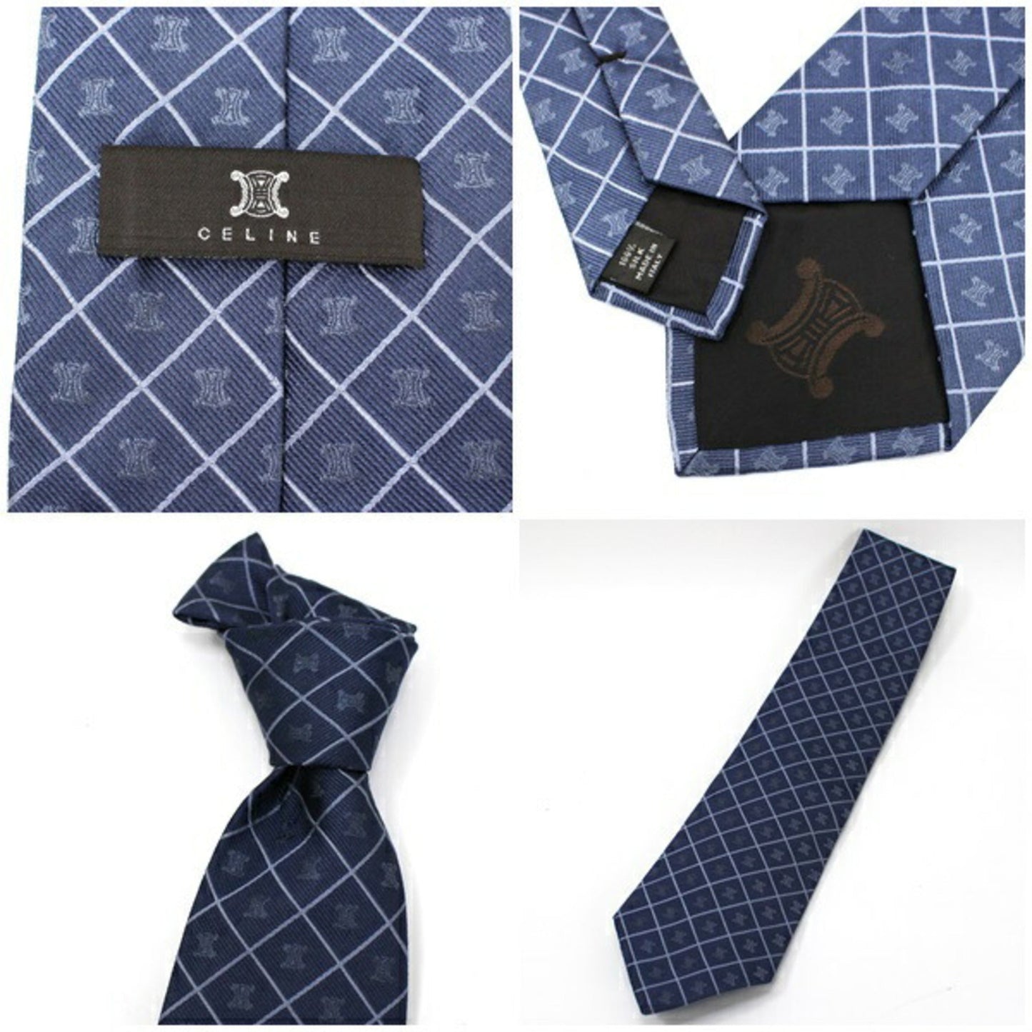 Celine silk tie men's Macadam