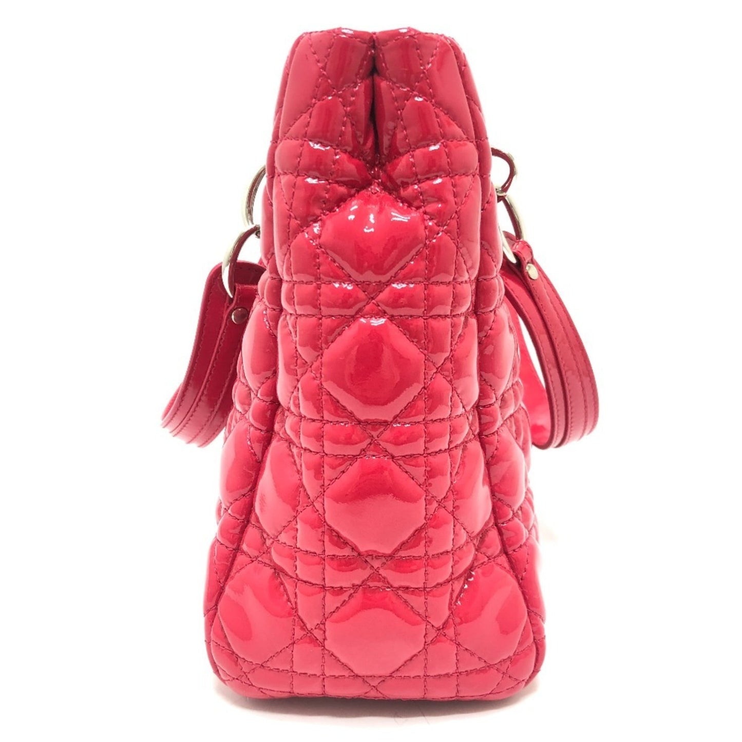Christian Dior Pink Patent Leather Handbag Shoulder Bag Tote Bag ()