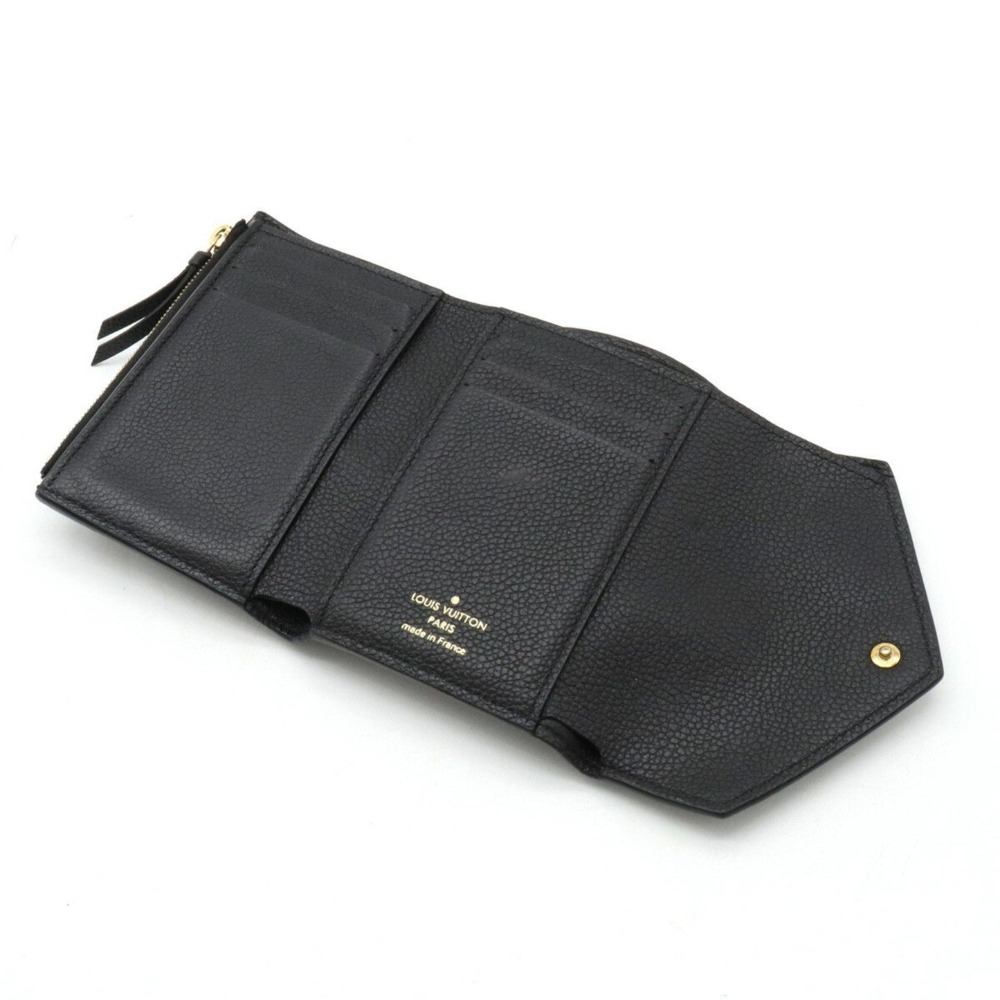 LOUIS VUITTON Monogram Empreinte Portefeuille Victorine Trifold Wallet Noir Black M64060