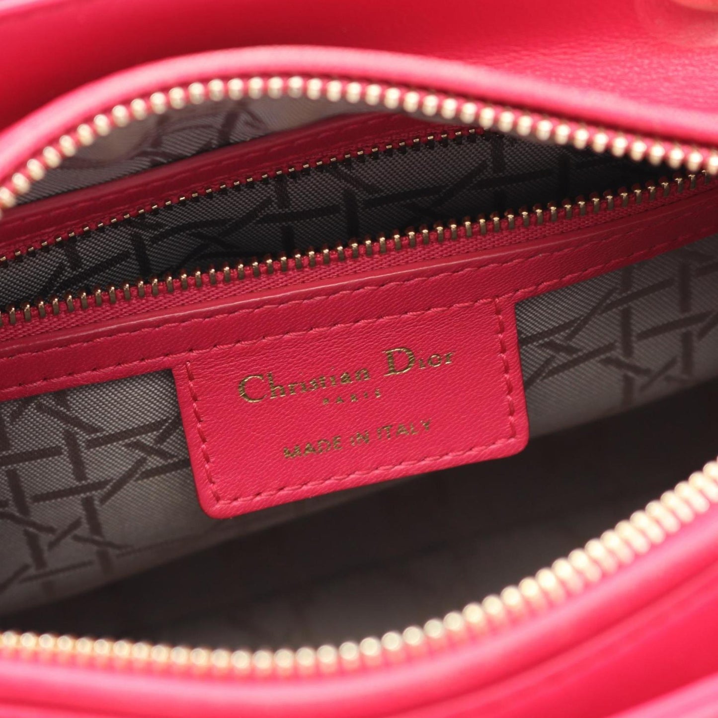 Christian Dior Lady Dior Red Color Leather Handbag ()