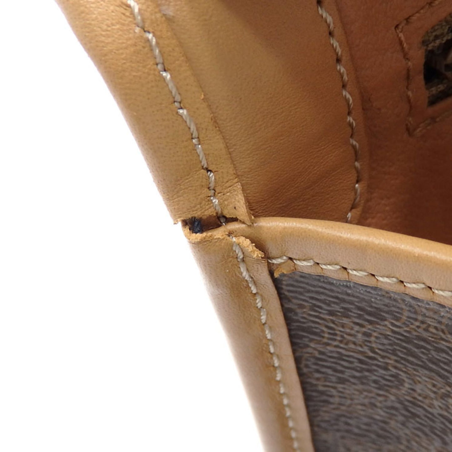 Celine Handbag Macadam Women's Brown PVC Leather