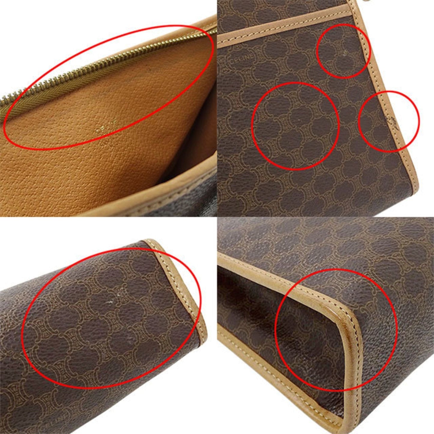 Celine Bag Women's Second Clutch Macadam Brown