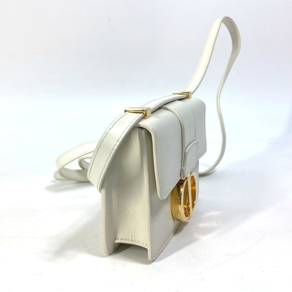 Christian Dior White Leather Pochette Pouch Shoulder Bag ()