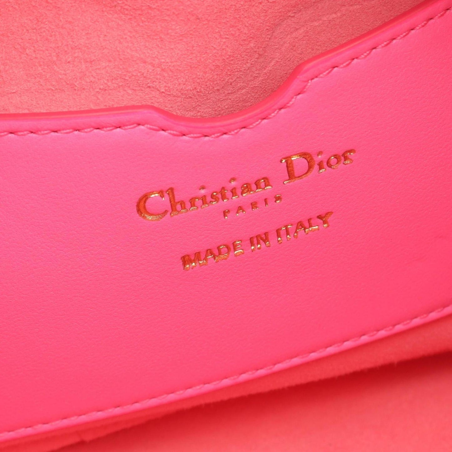 Christian Dior Pink White Leather Shoulder Bag ()