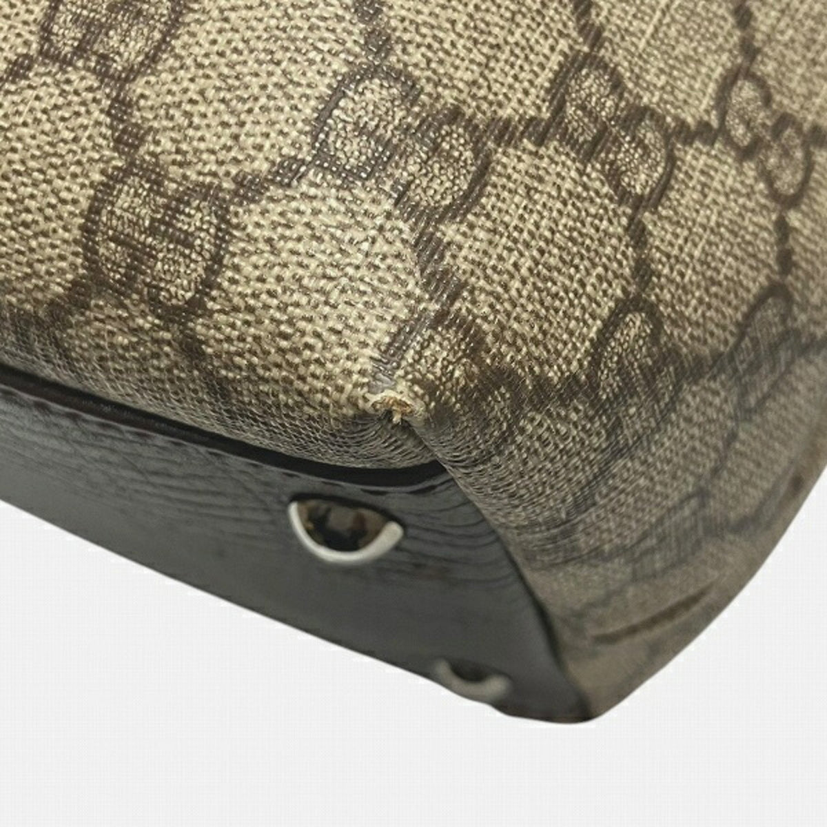 Gucci Brown Pvc Leather Tote Bag
