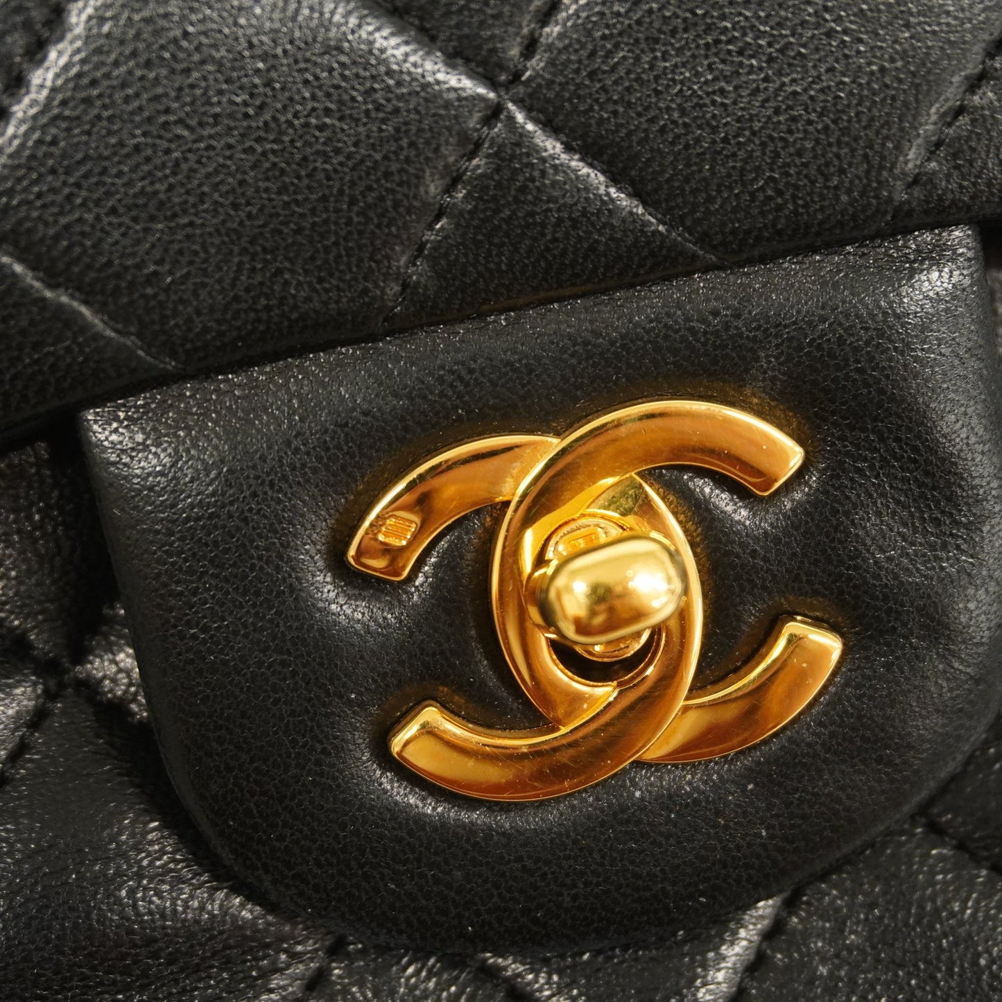 CHANEL Matelasse W Flap W Chain Lambskin Women's Leather Shoulder Bag Black