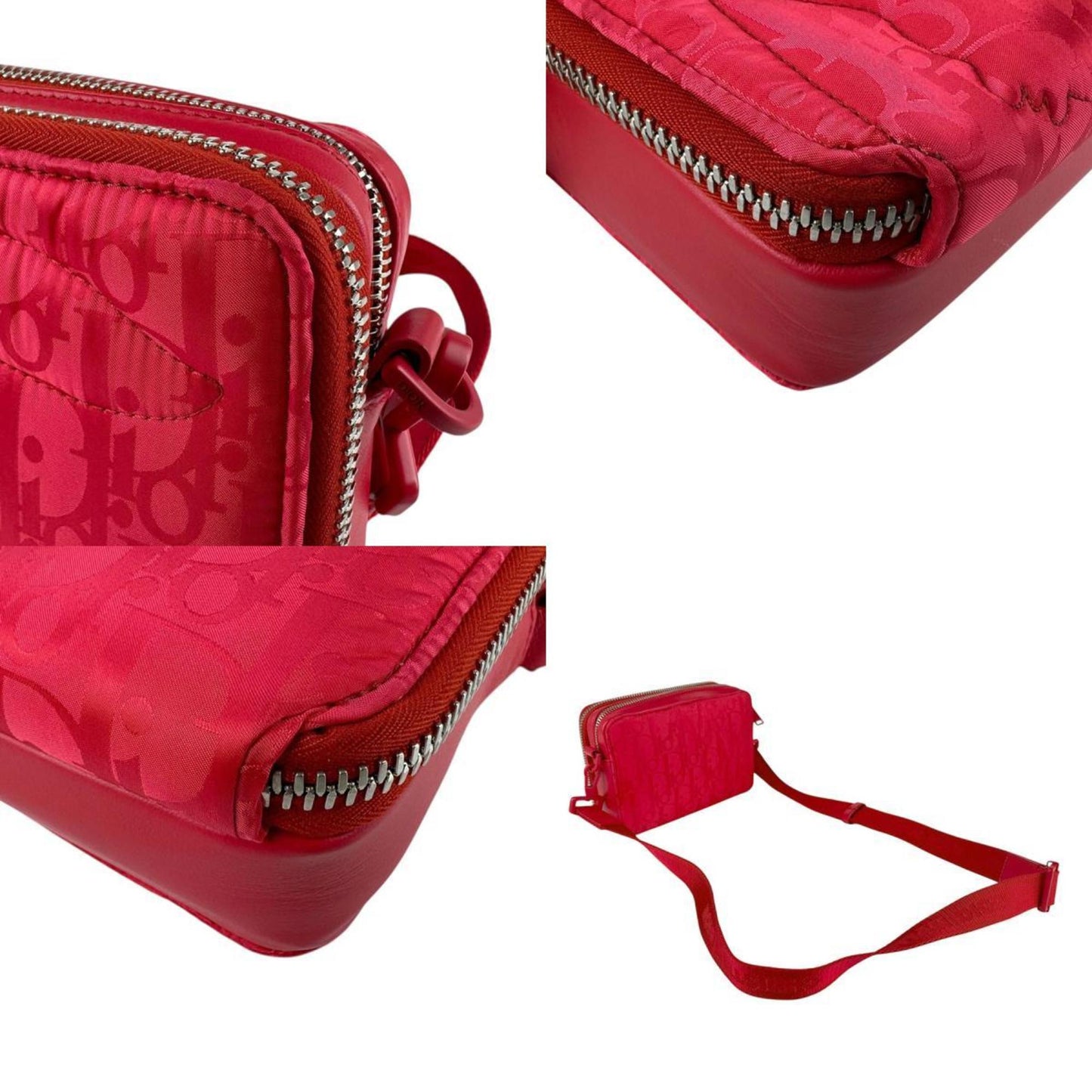 Christian Dior Red Color Nylon Shoulder Bag ()