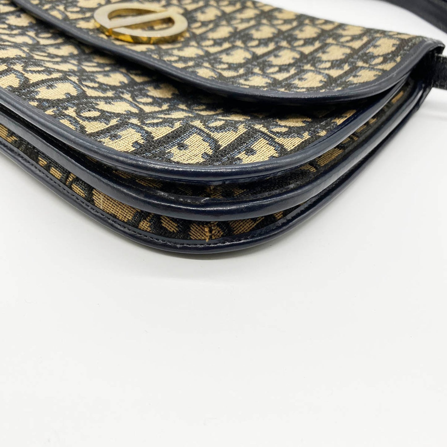 Christian Dior Navy Canvas Shoulder Bag ()