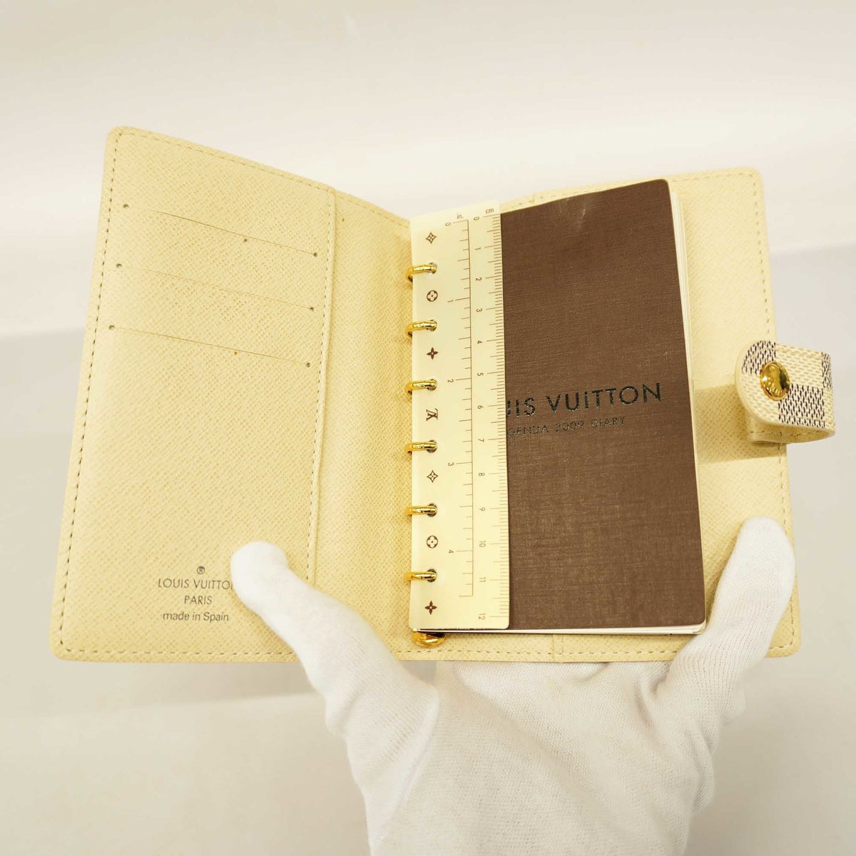 Louis VuittonAuth Damier Azur Planner Cover Notebook Cover Agenda PM R20706