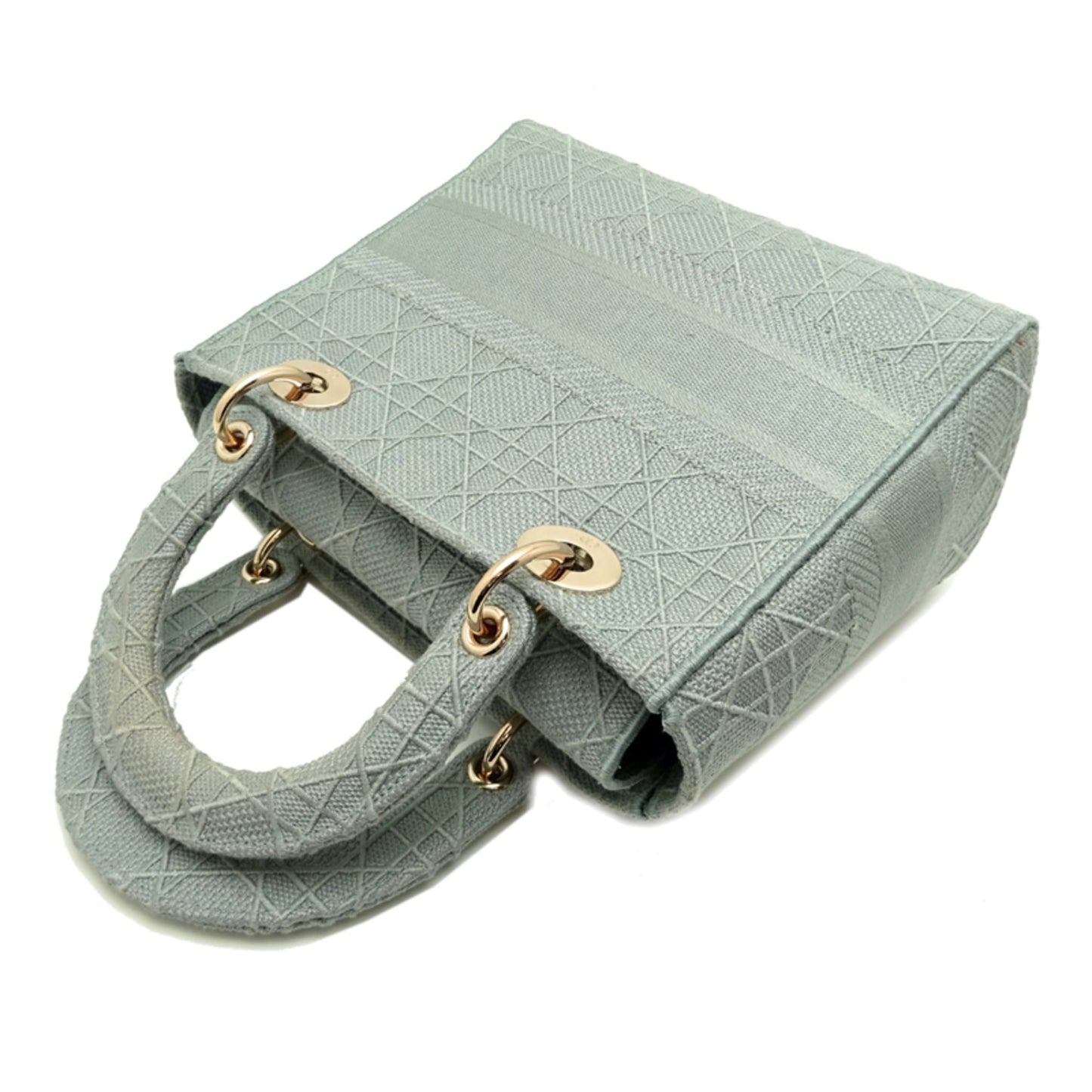 Christian Dior Lady Dior Gray Canvas Handbag ()