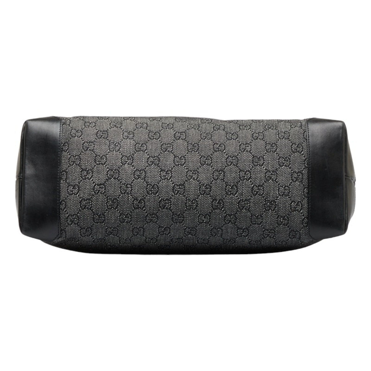 GUCCI tote bag handbag 34339 black canvas leather ladies