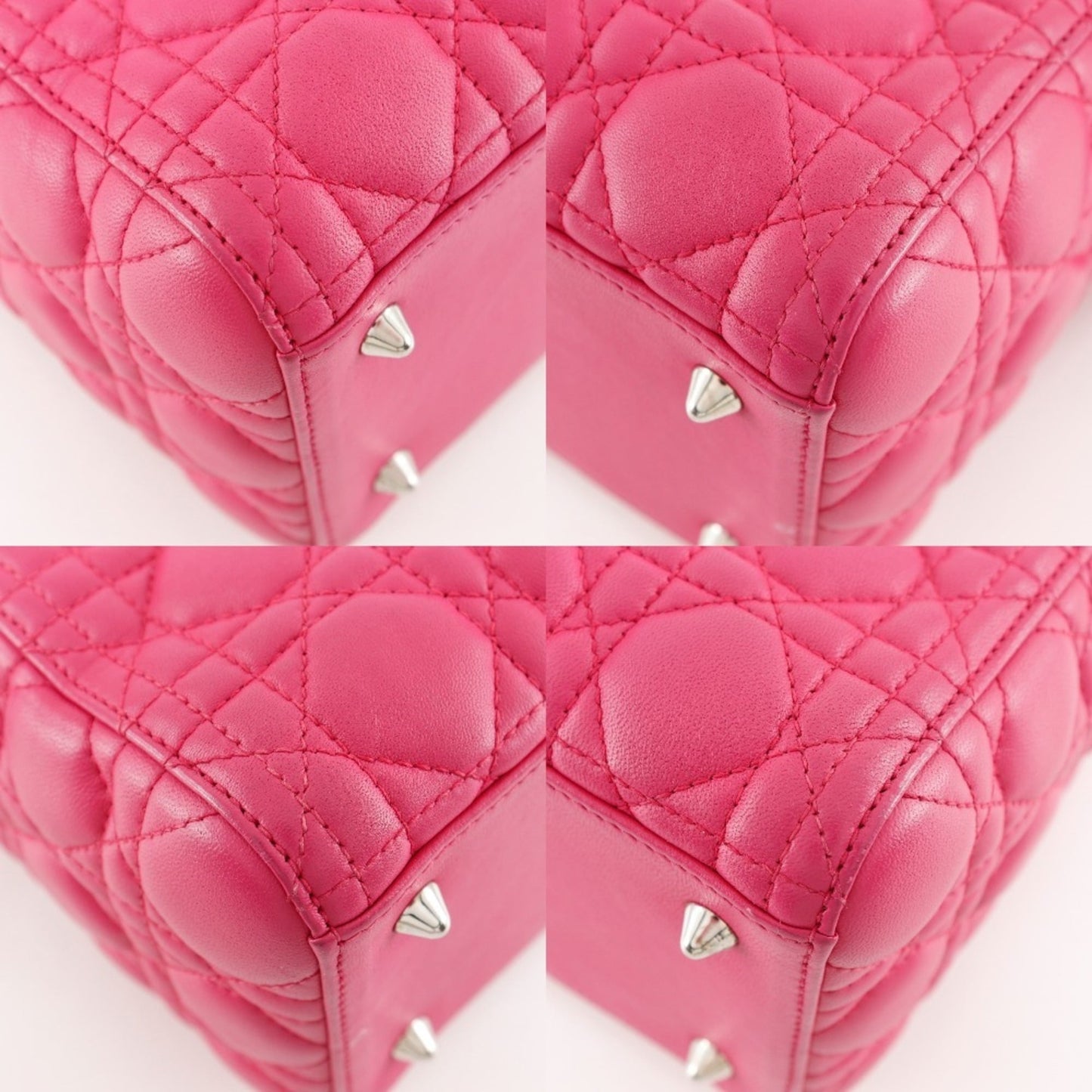 Christian Dior Lady Dior Pink Leather Handbag ()