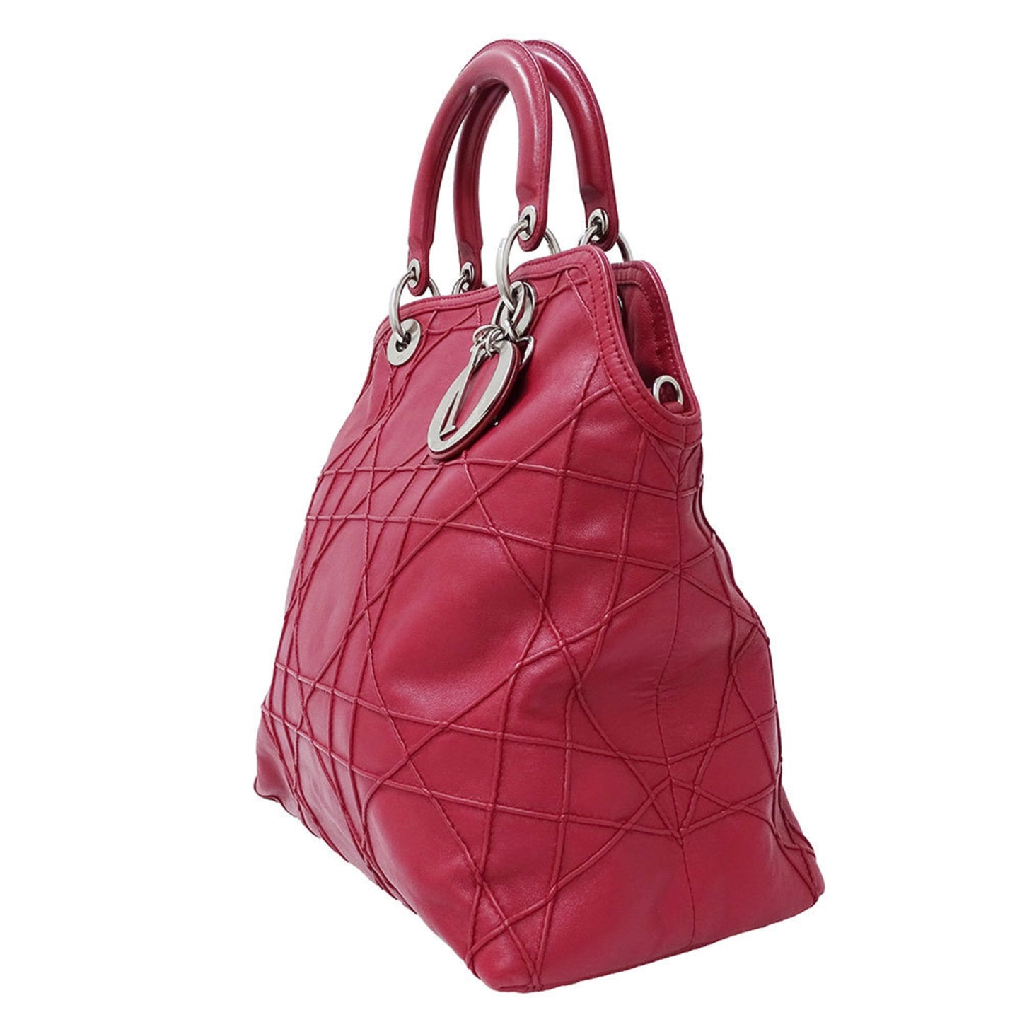 Christian Dior Red Color Wine Leather Handbag Shoulder Bag ()