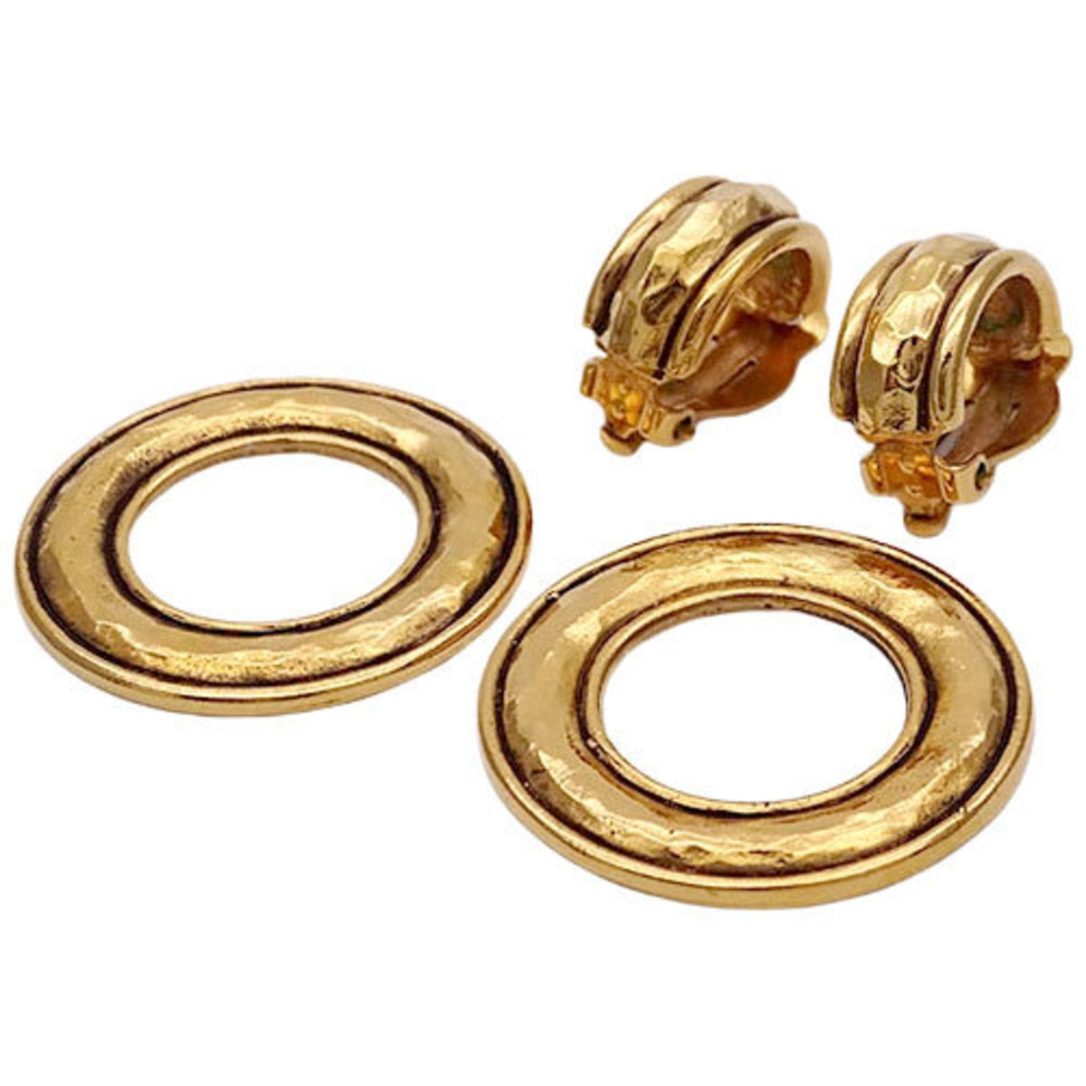 Chanel Earrings Women's Circle Round Gold