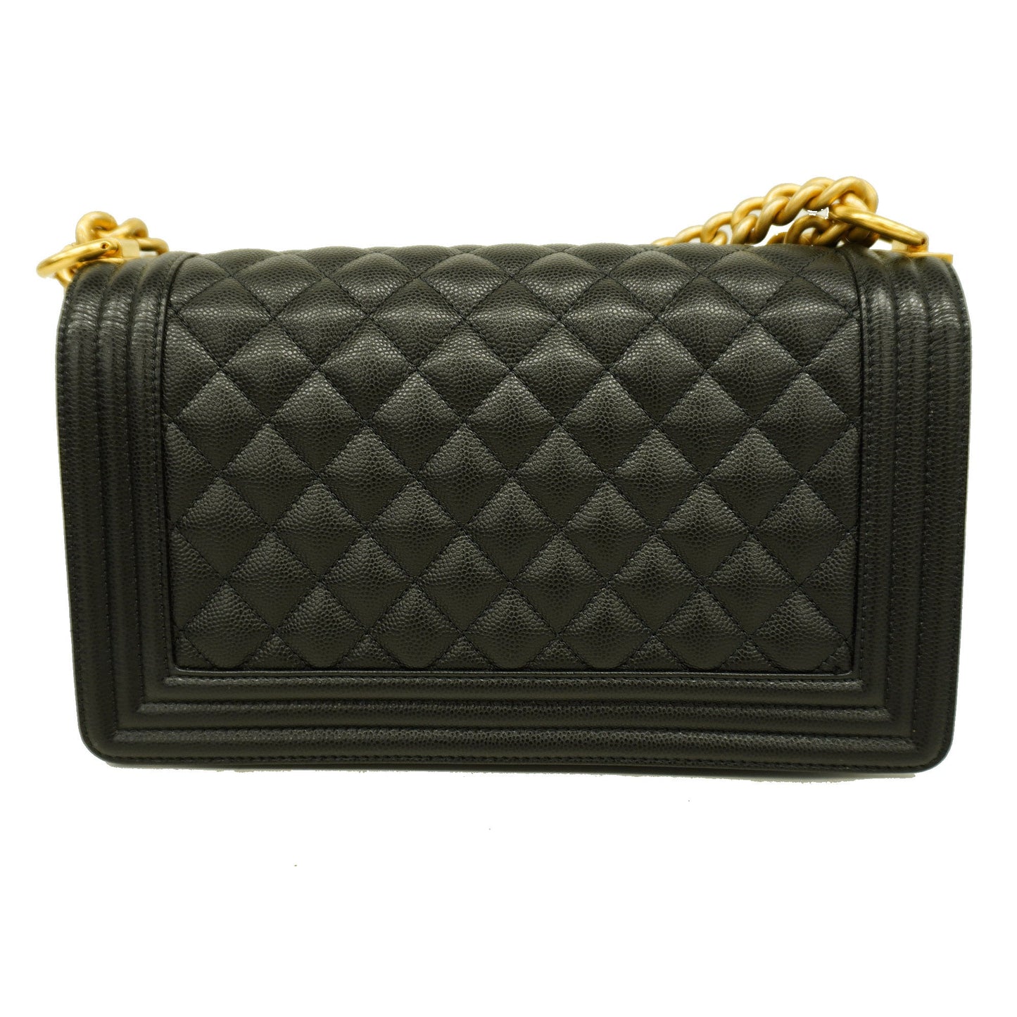 CHANEL Boy Chain Shoulder Women's Caviar Leather Shoulder Bag Black